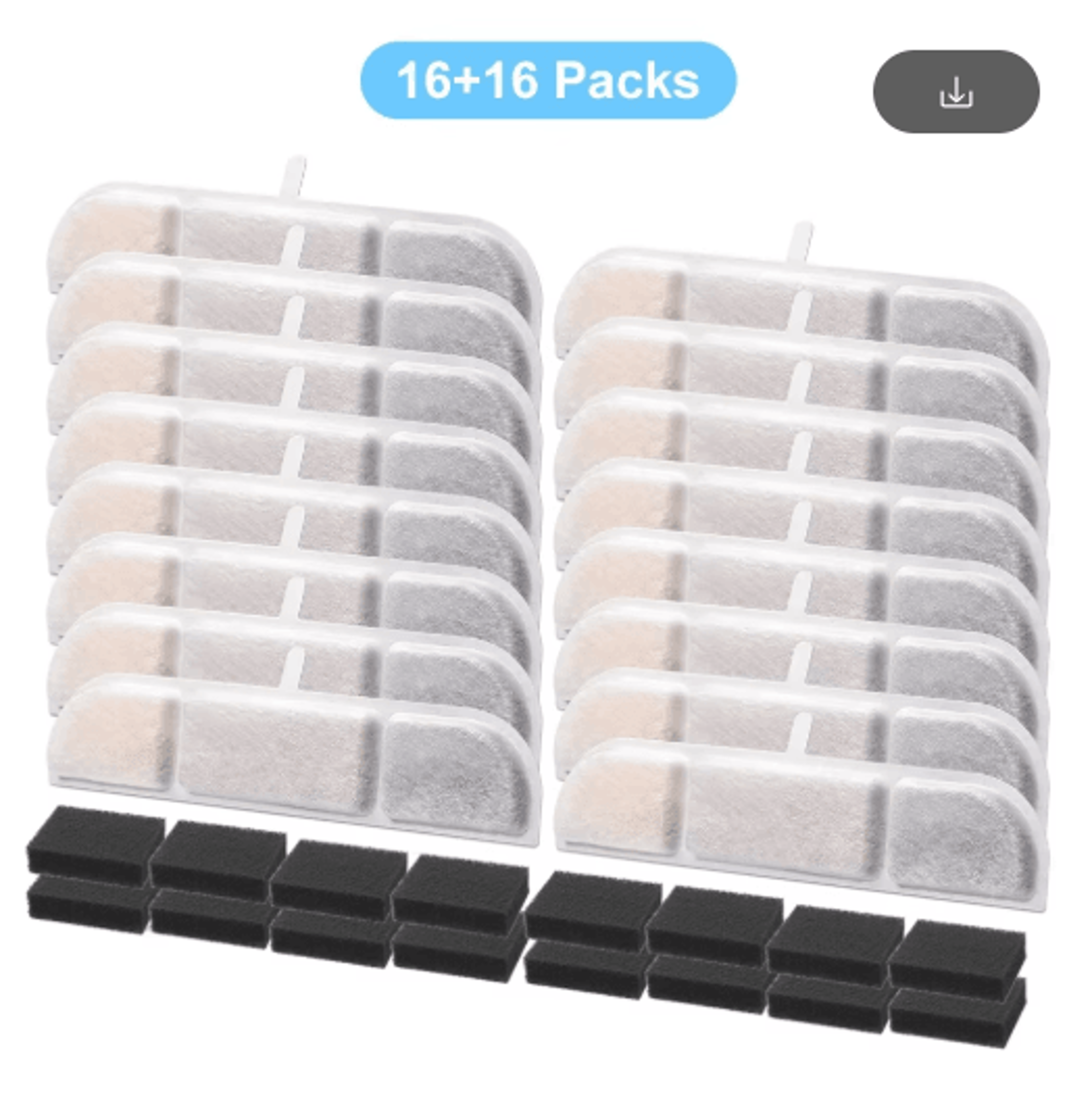 downypaws activated carbon filter replacement for cat water fountain