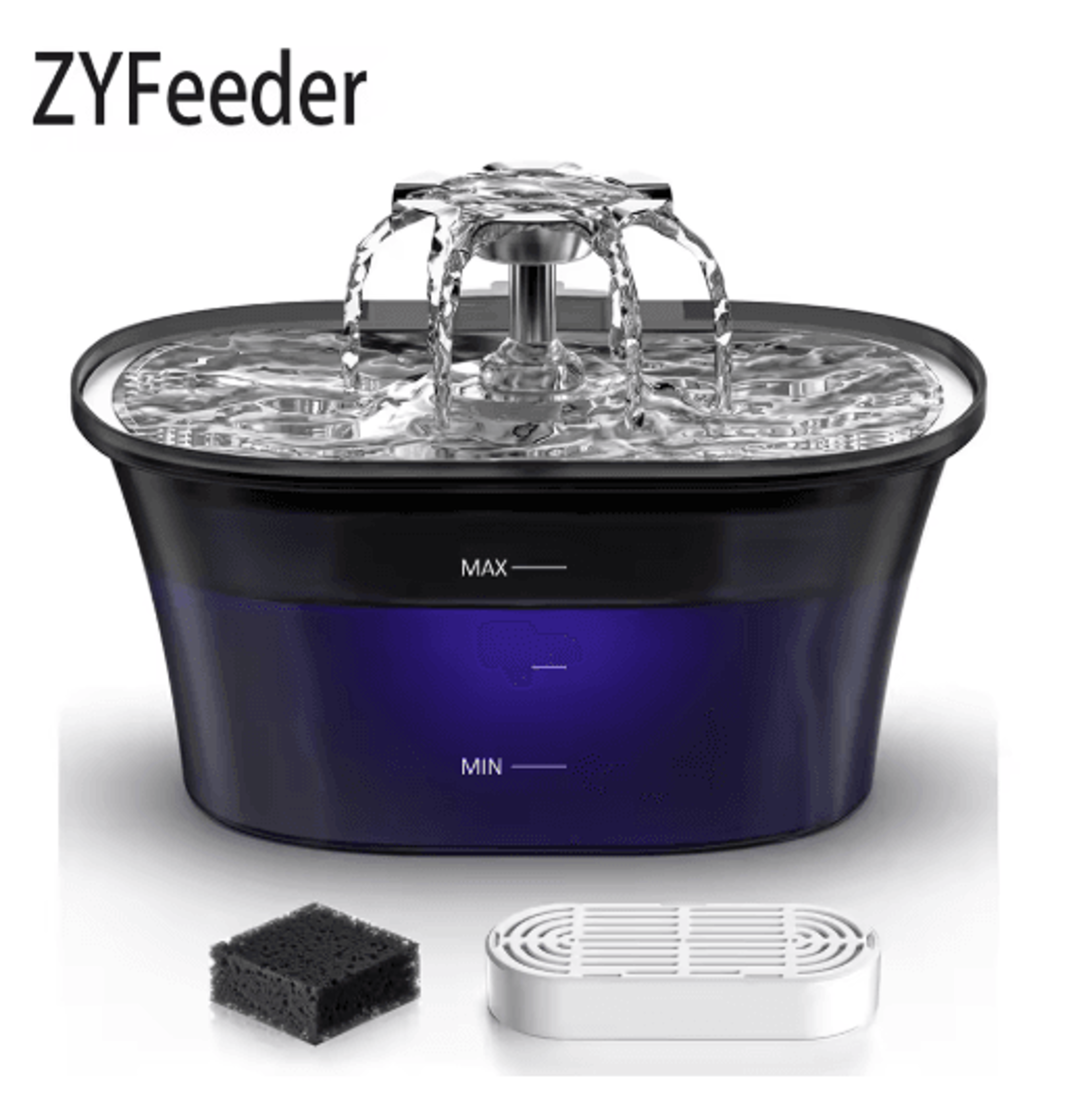 2.5l usb automatic pet water fountain for cats & dogs