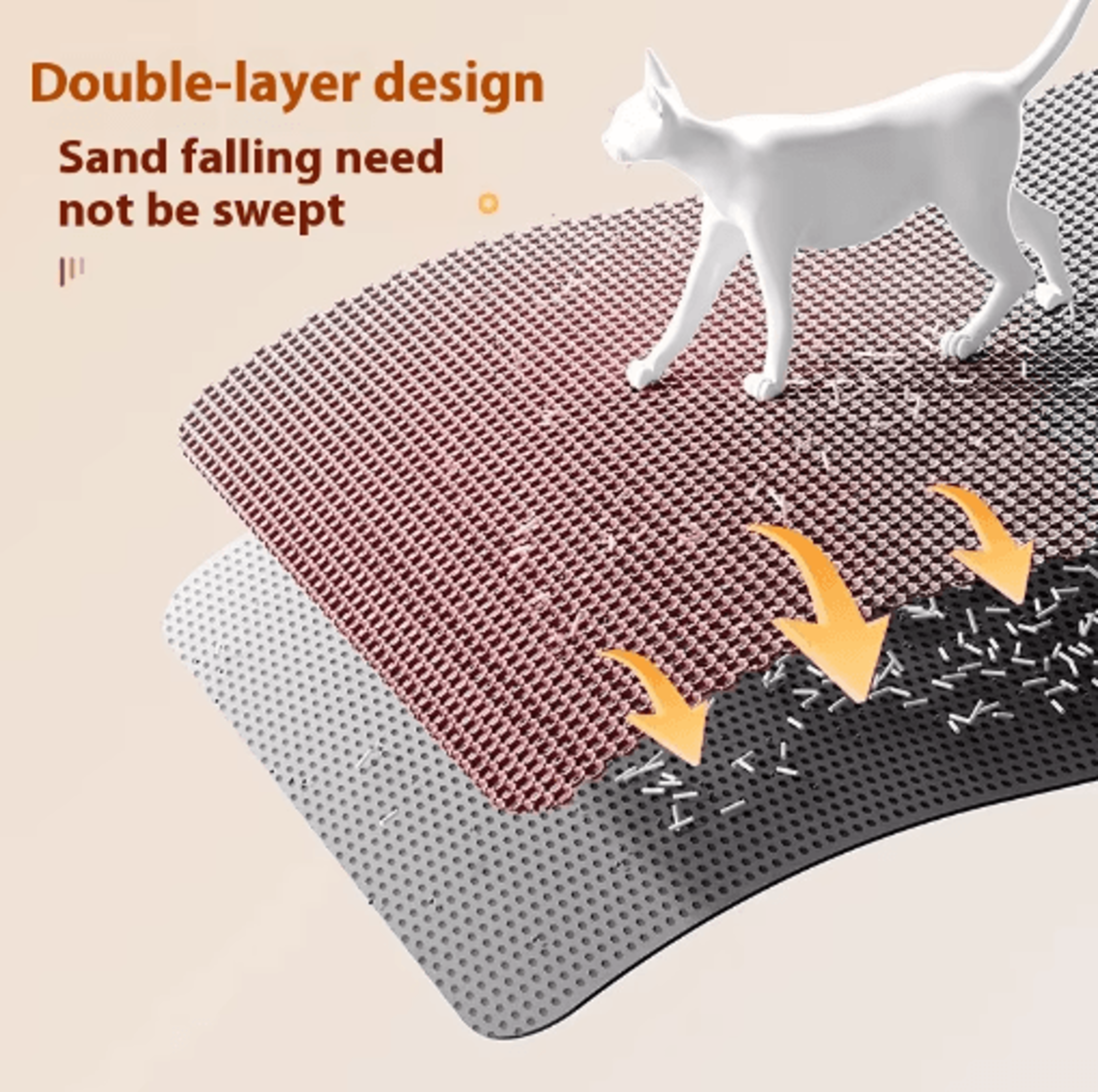 Extra Large Waterproof Double Layer Cat Litter Mat For MessFree Floors 8