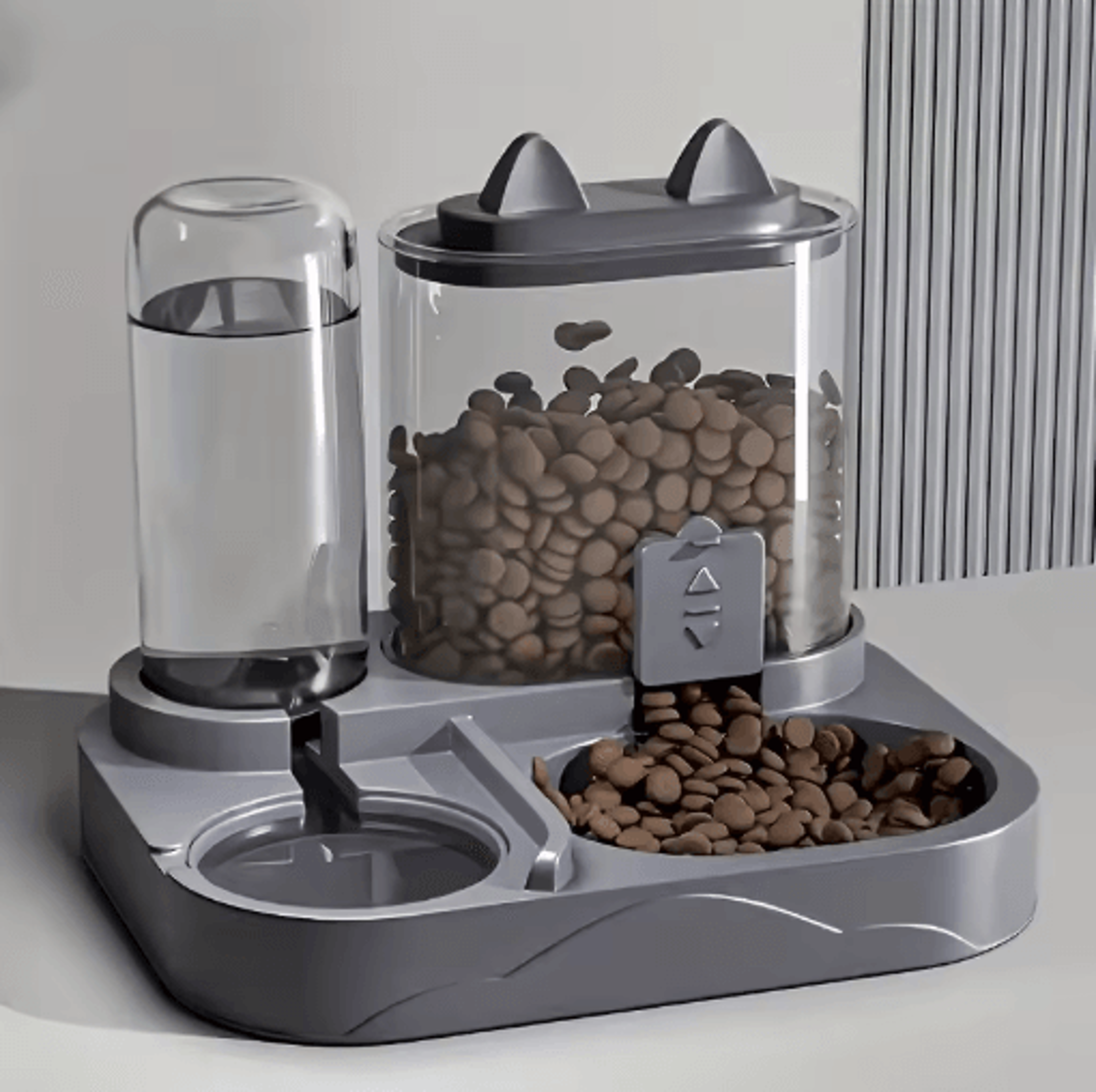 2-in-1 large capacity automatic pet feeder & water dispenser
