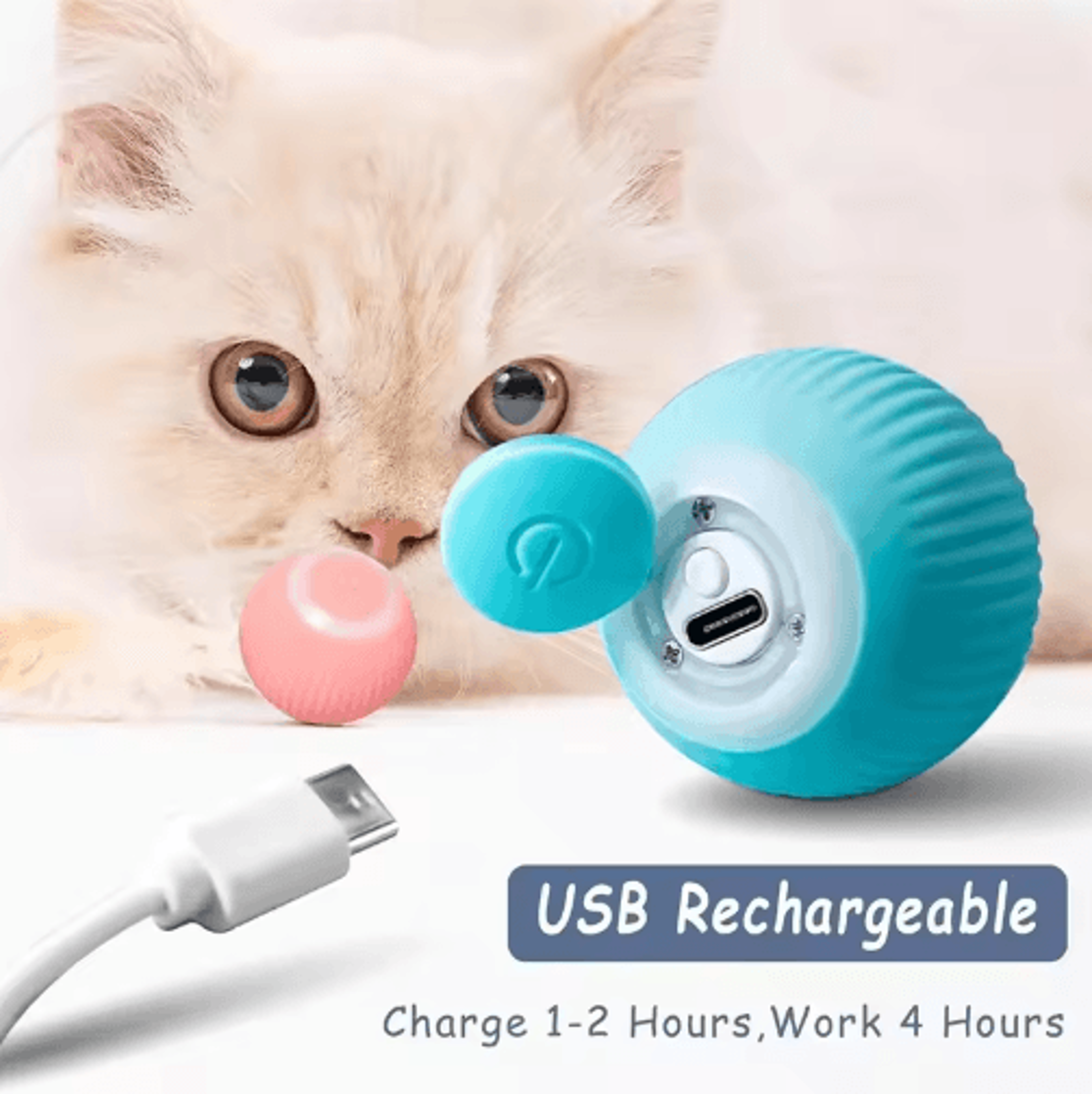 Smart Automatic Rolling Interactive Cat Ball Toy 4