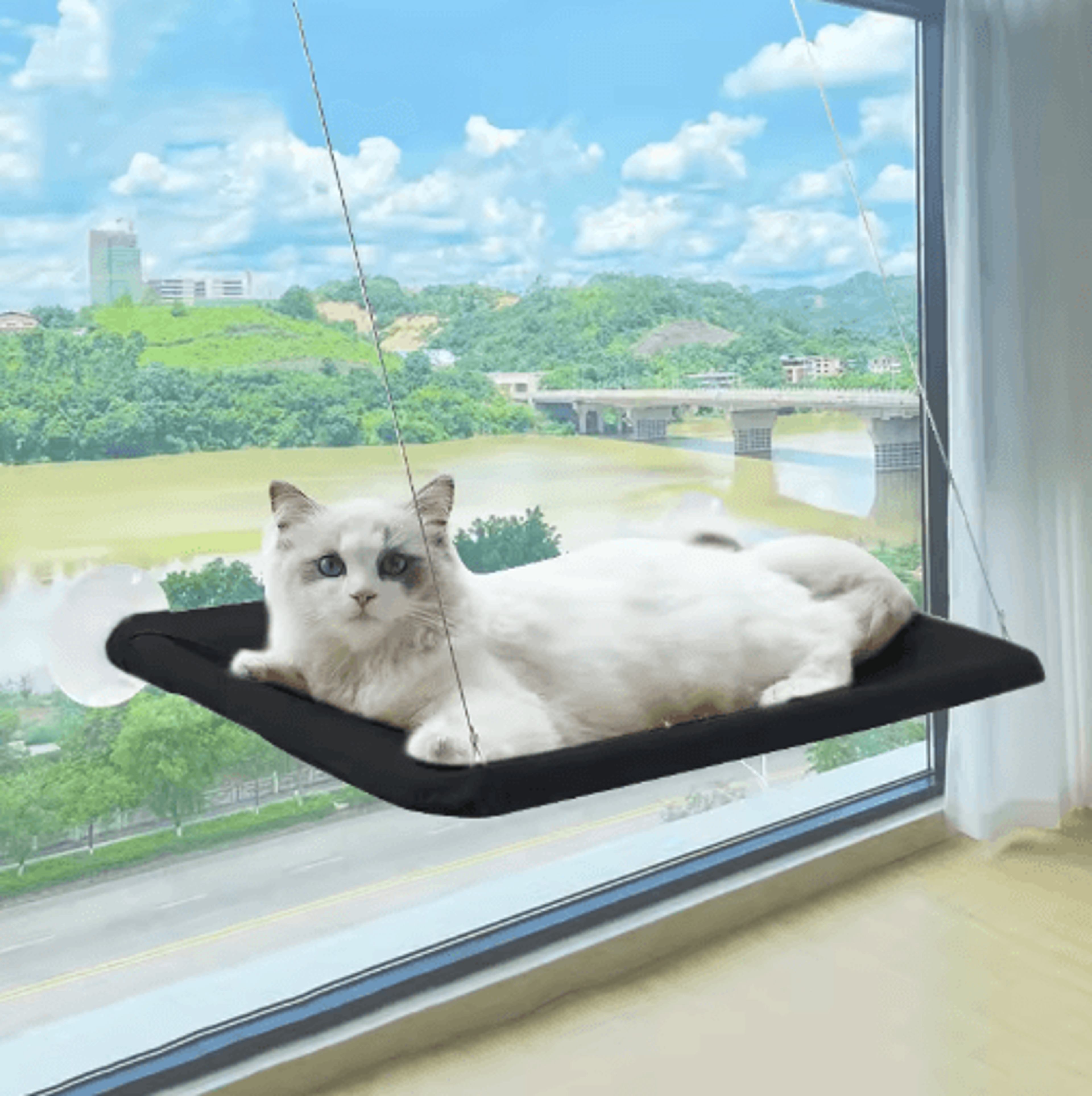 UltraSoft CloudLike Cat Window Hammock Bed For Indoor Cats 4