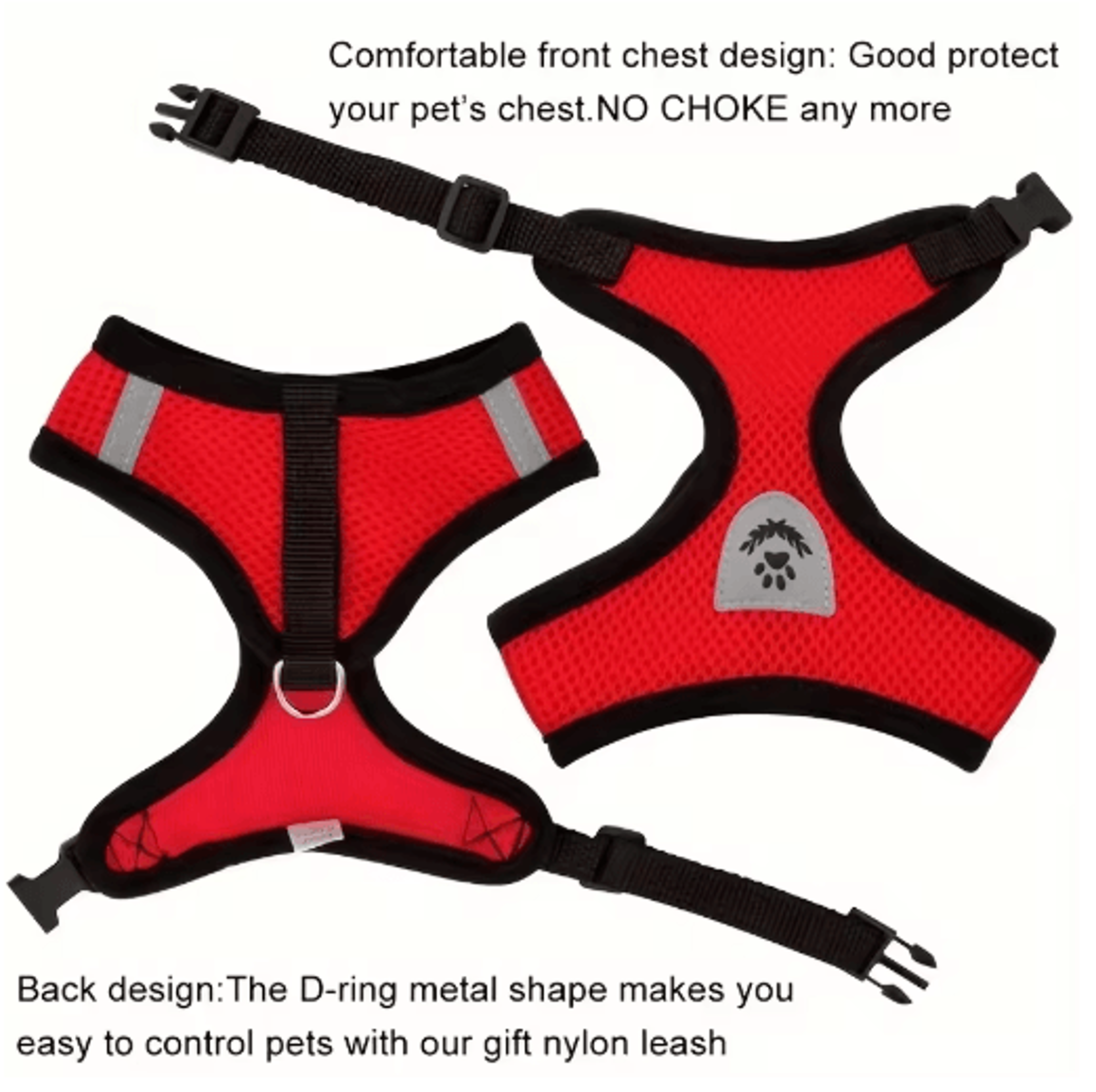 Adjustable EscapeProof Reflective Cat Harness  Leash Set 11