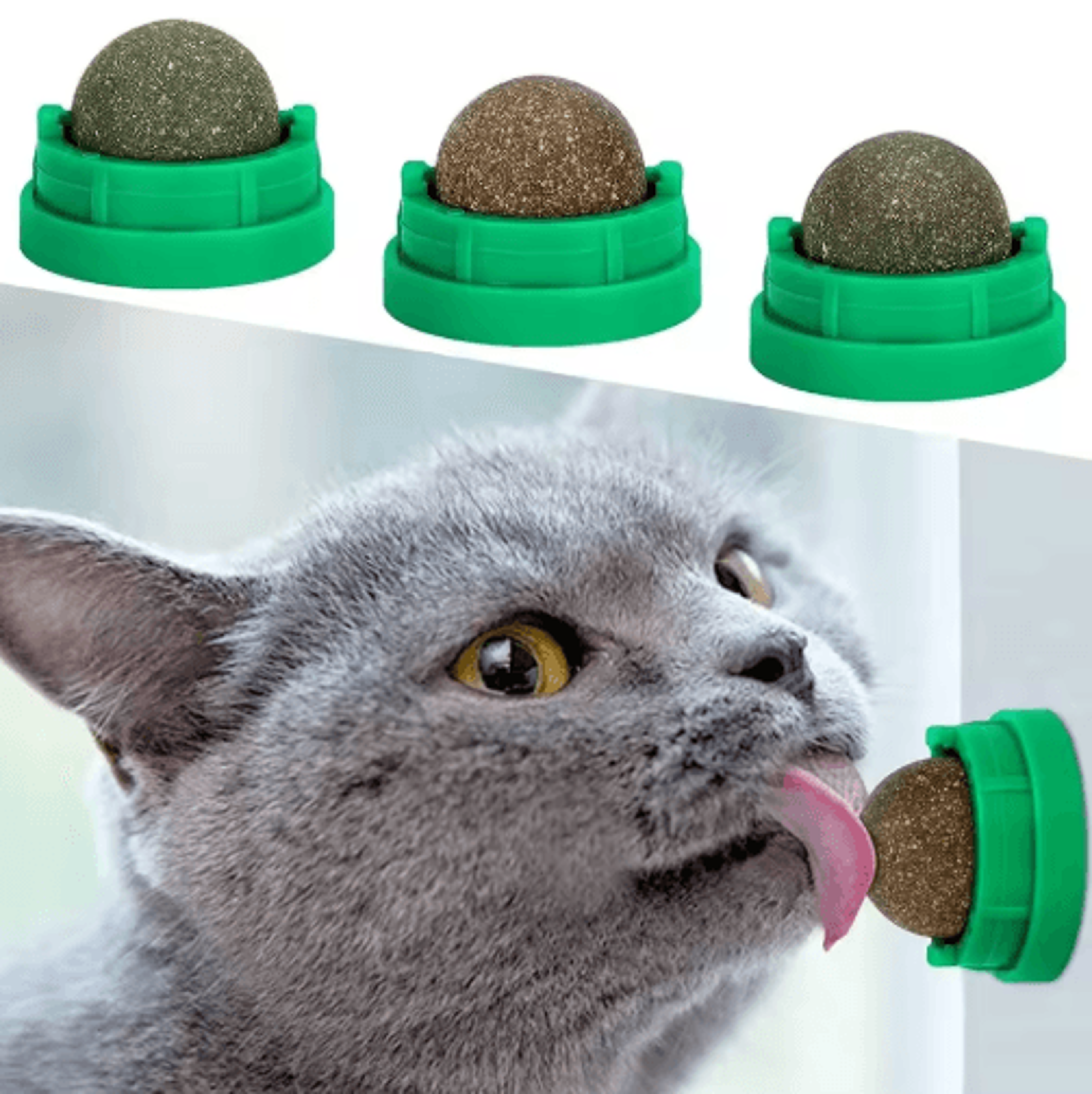 Lickable Catnip Ball Toy For Chewing Play  Teeth Cleaning 0
