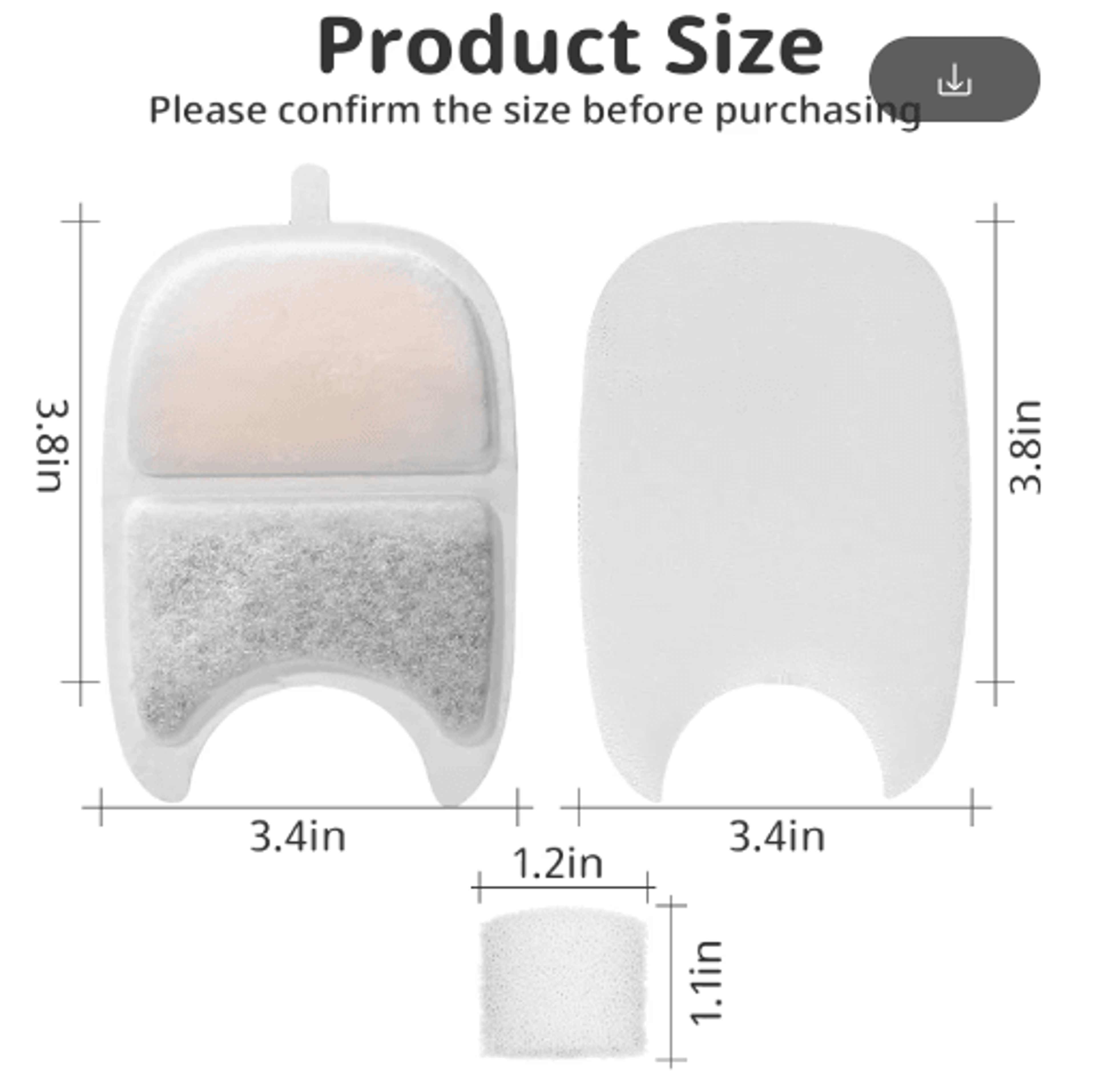 12Pack Replacement Filters  Sponges For APETDOLA Cat Water Fountain 6