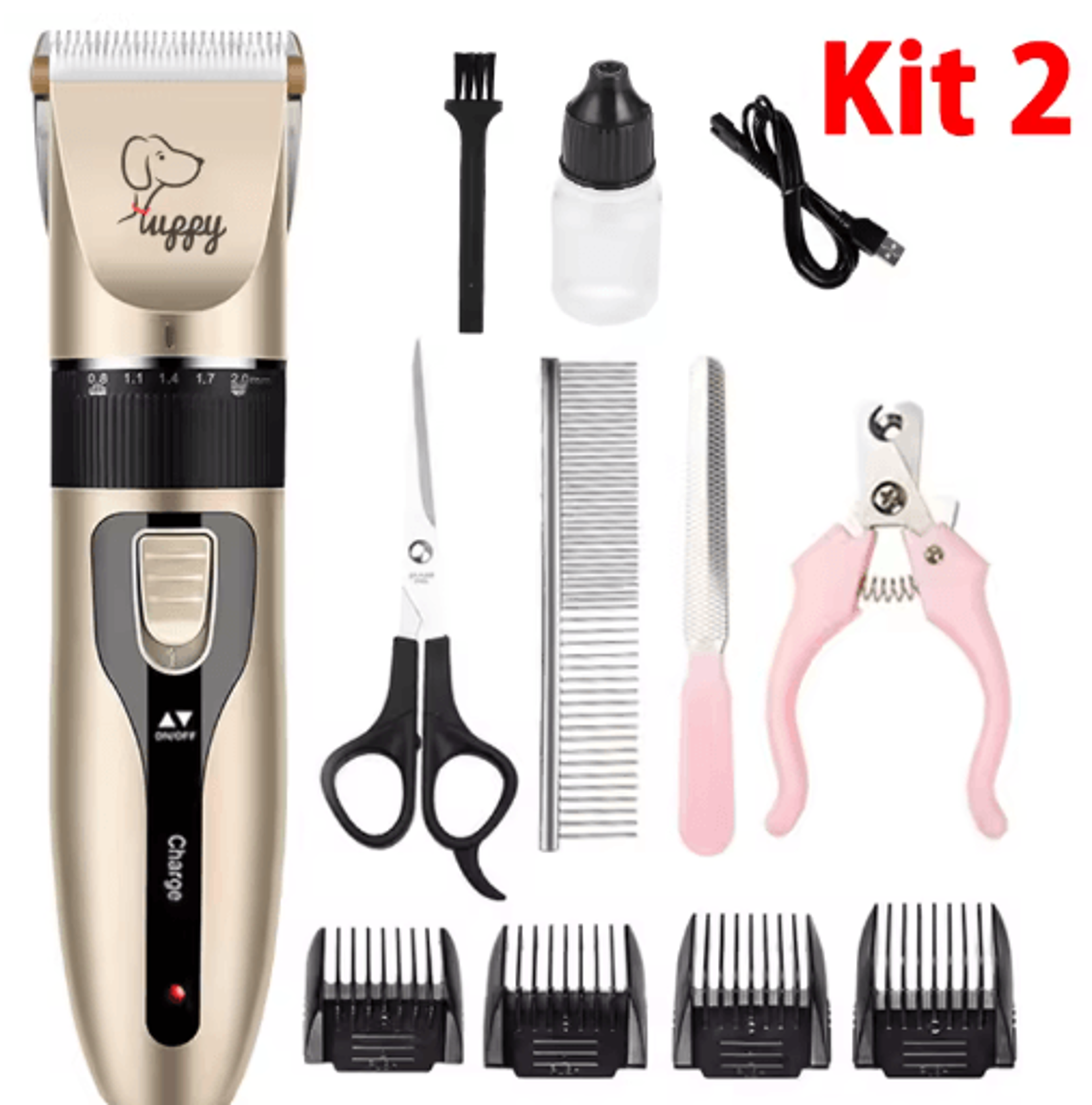 Professional Rechargeable Pet Grooming Clipper Kit For Dogs  Cats 2