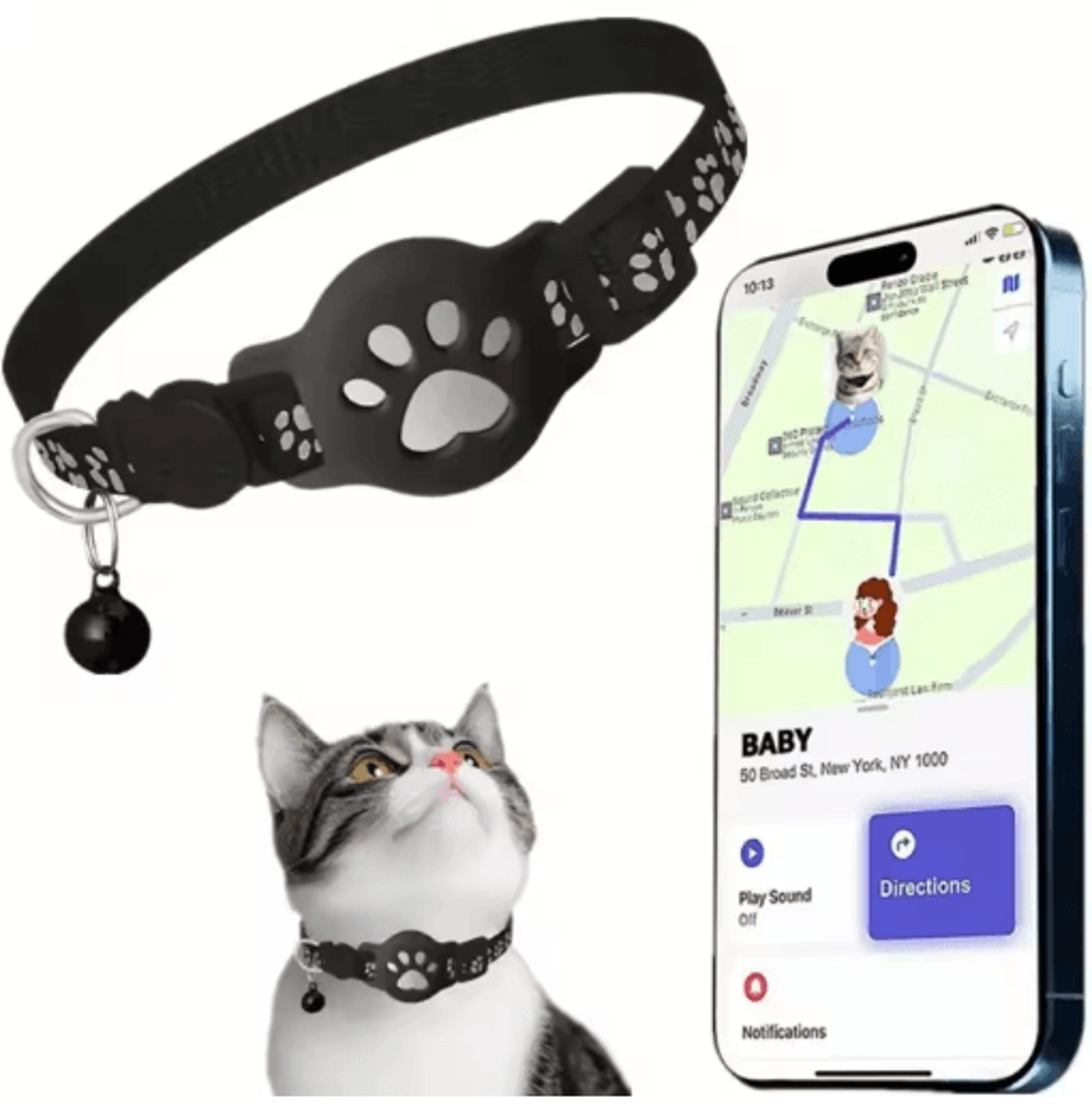 multifunctional smart gps tracker collar for cats & pets