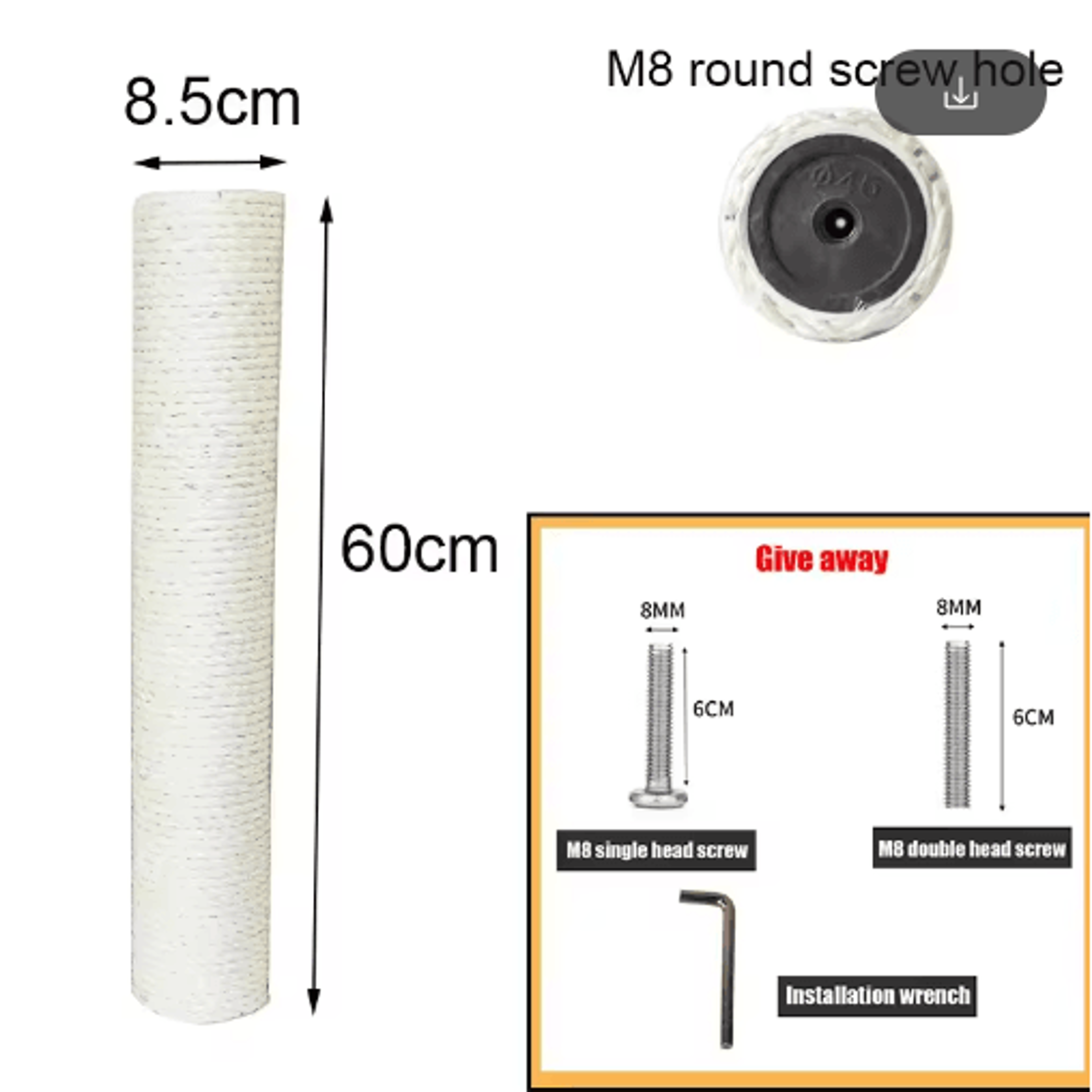 PVC Sisal Rope Cat Scratching Post Replacement For DIY Cat Trees 1
