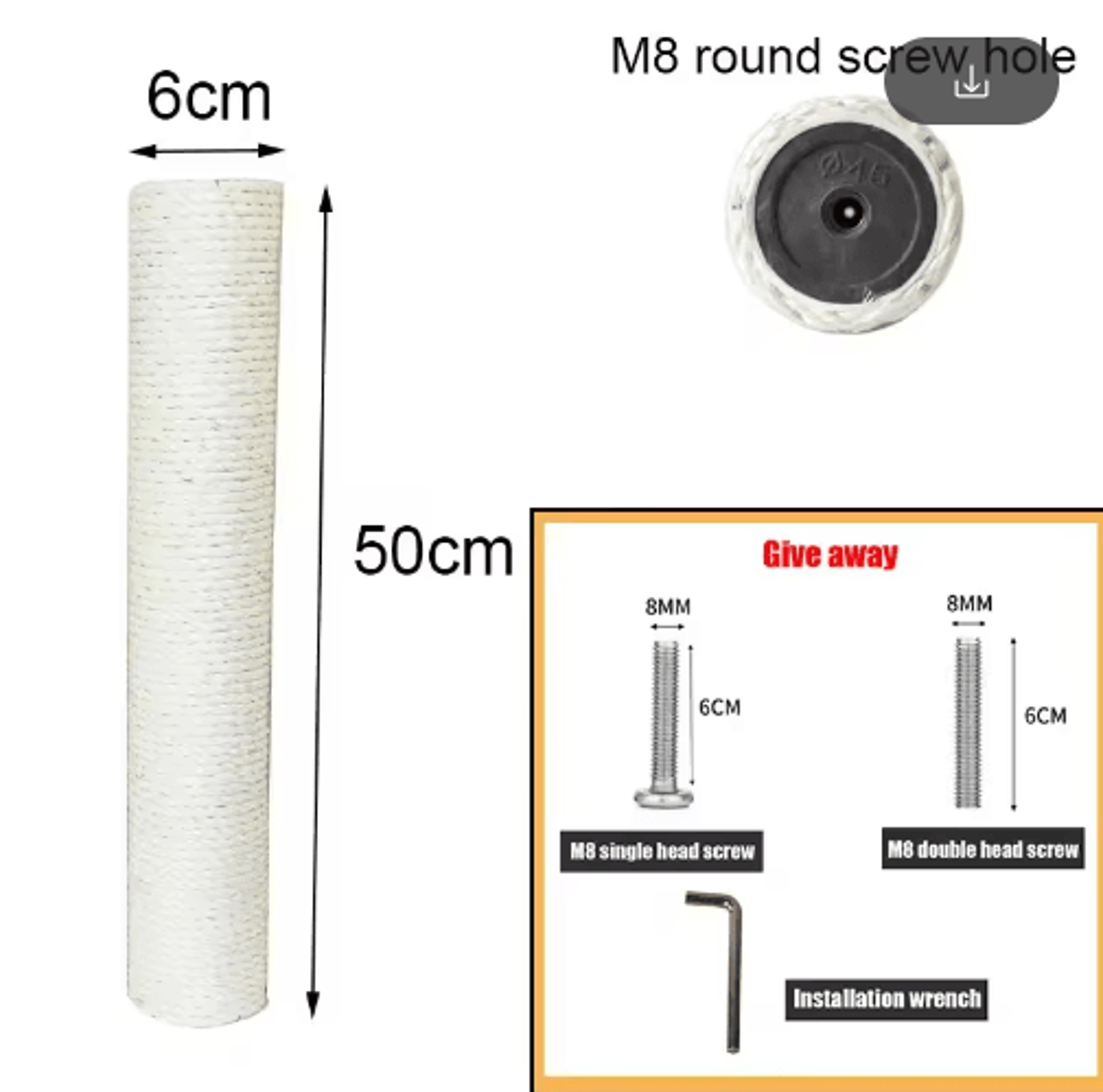 PVC Sisal Rope Cat Scratching Post Replacement For DIY Cat Trees 10