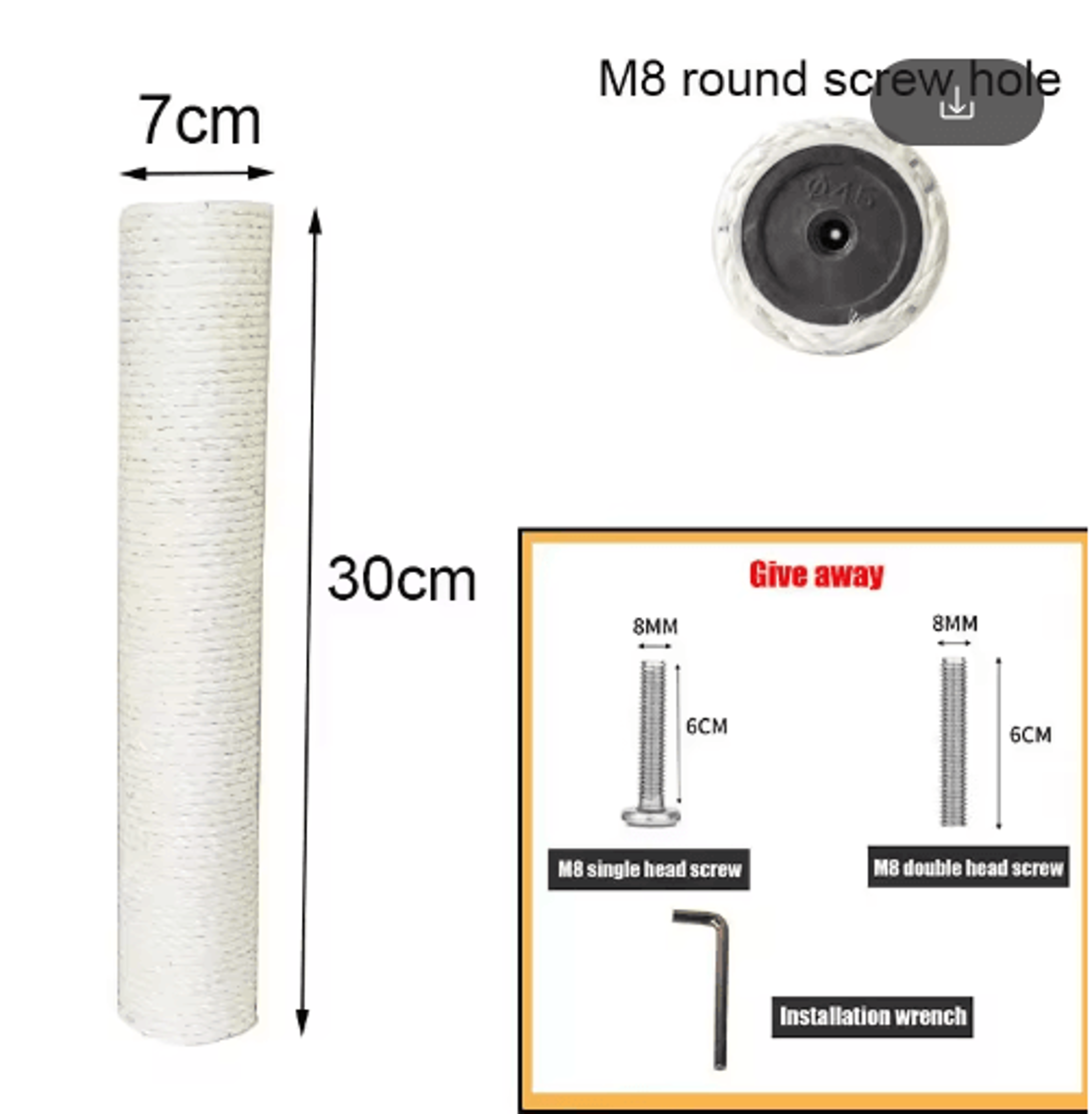 PVC Sisal Rope Cat Scratching Post Replacement For DIY Cat Trees 7