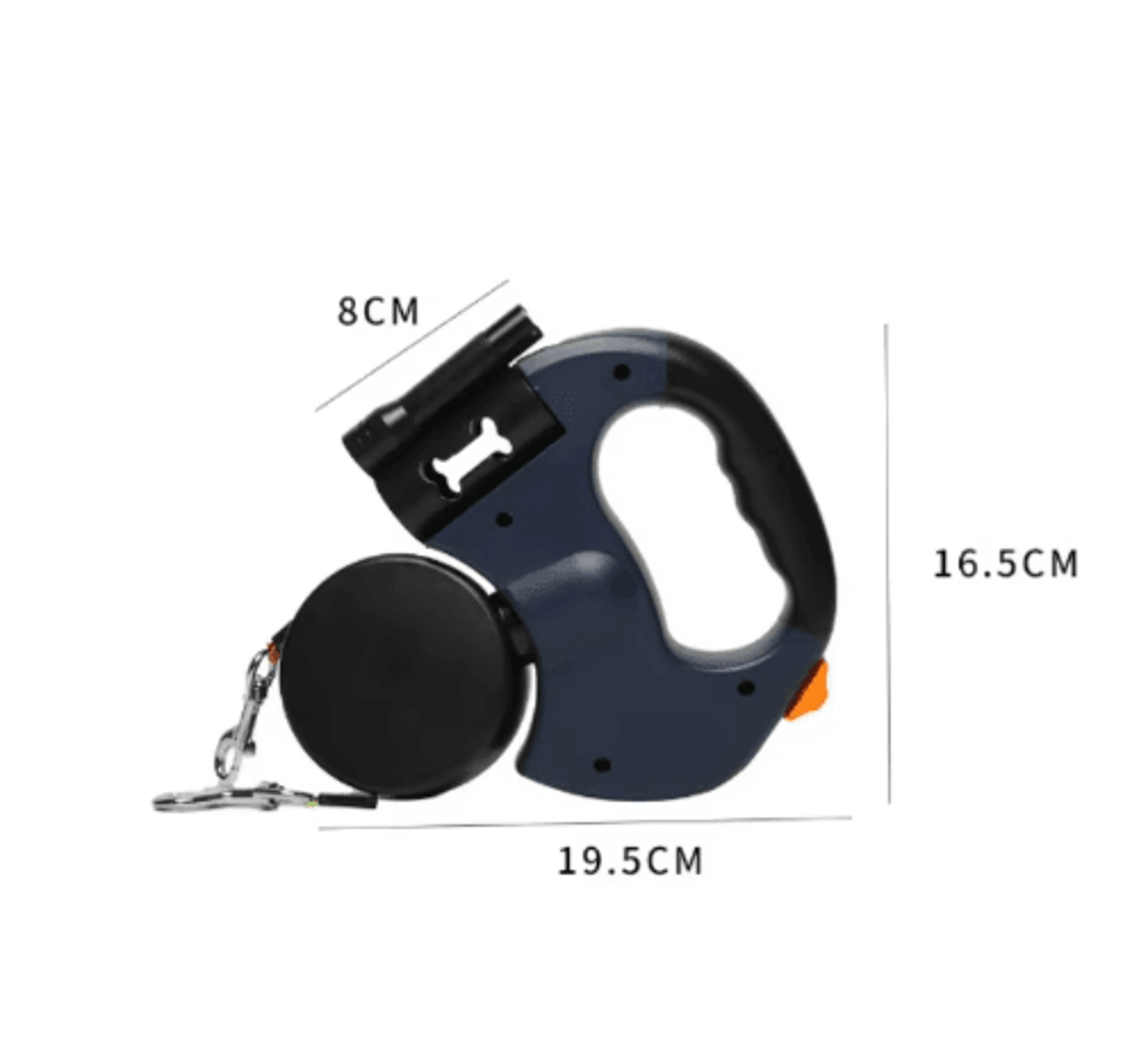 3M Double Retractable Dog Leash With LED Flashlight  Waste Bag Holder 5
