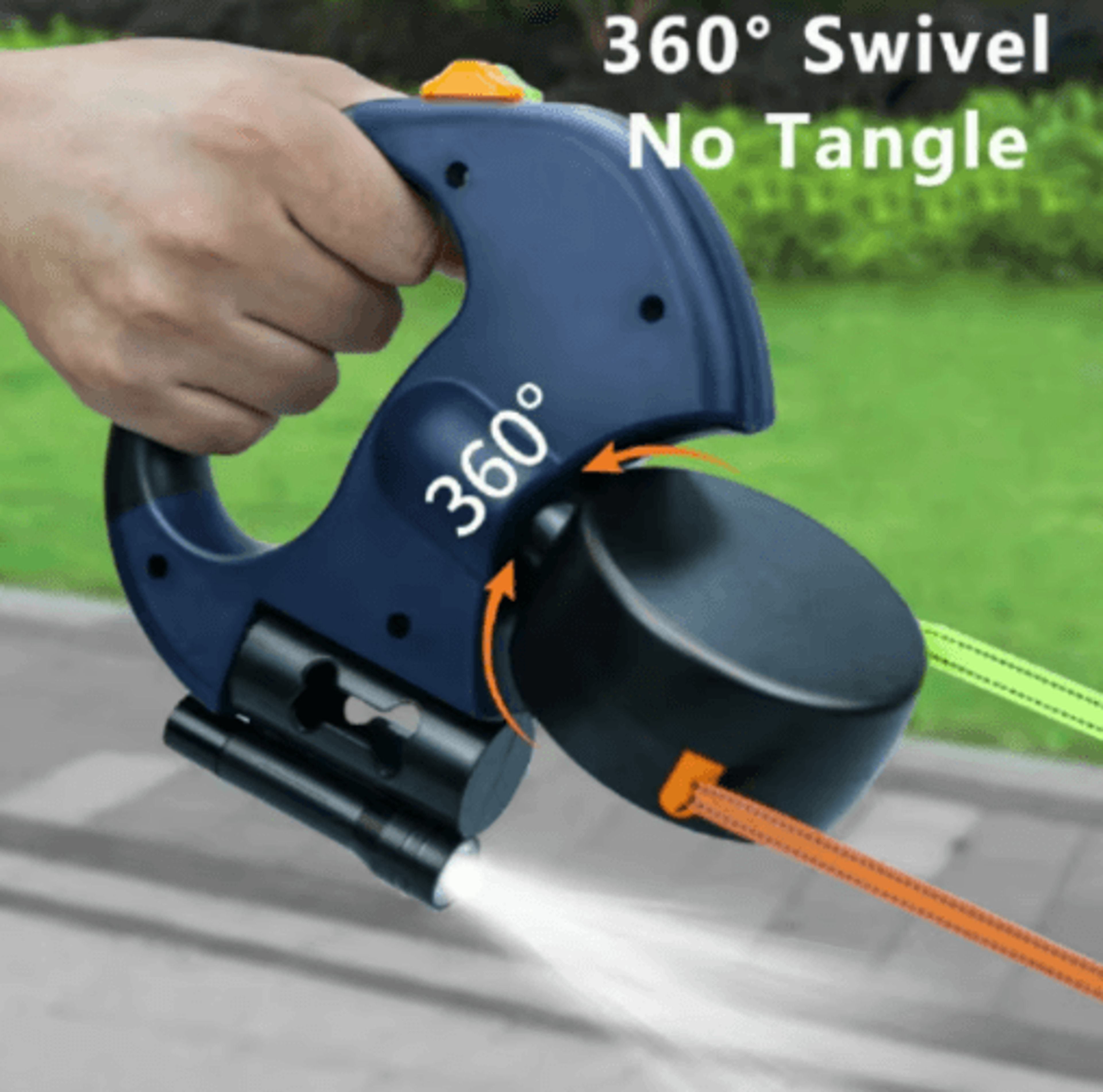 3M Double Retractable Dog Leash With LED Flashlight  Waste Bag Holder 9