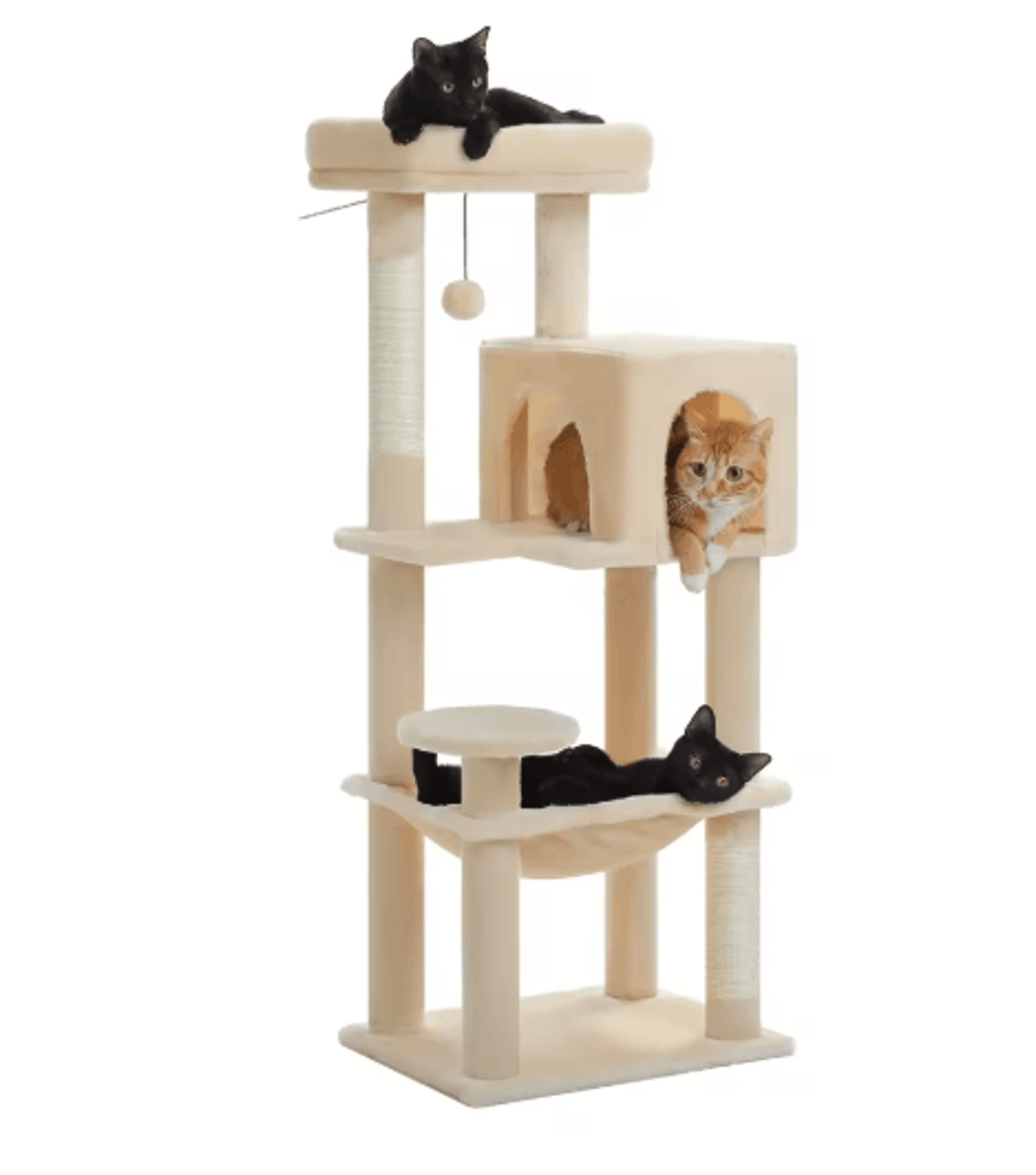 Climb Nest Multi Level Cat Tree Tower With Hammock Condo  Scratching Posts 3