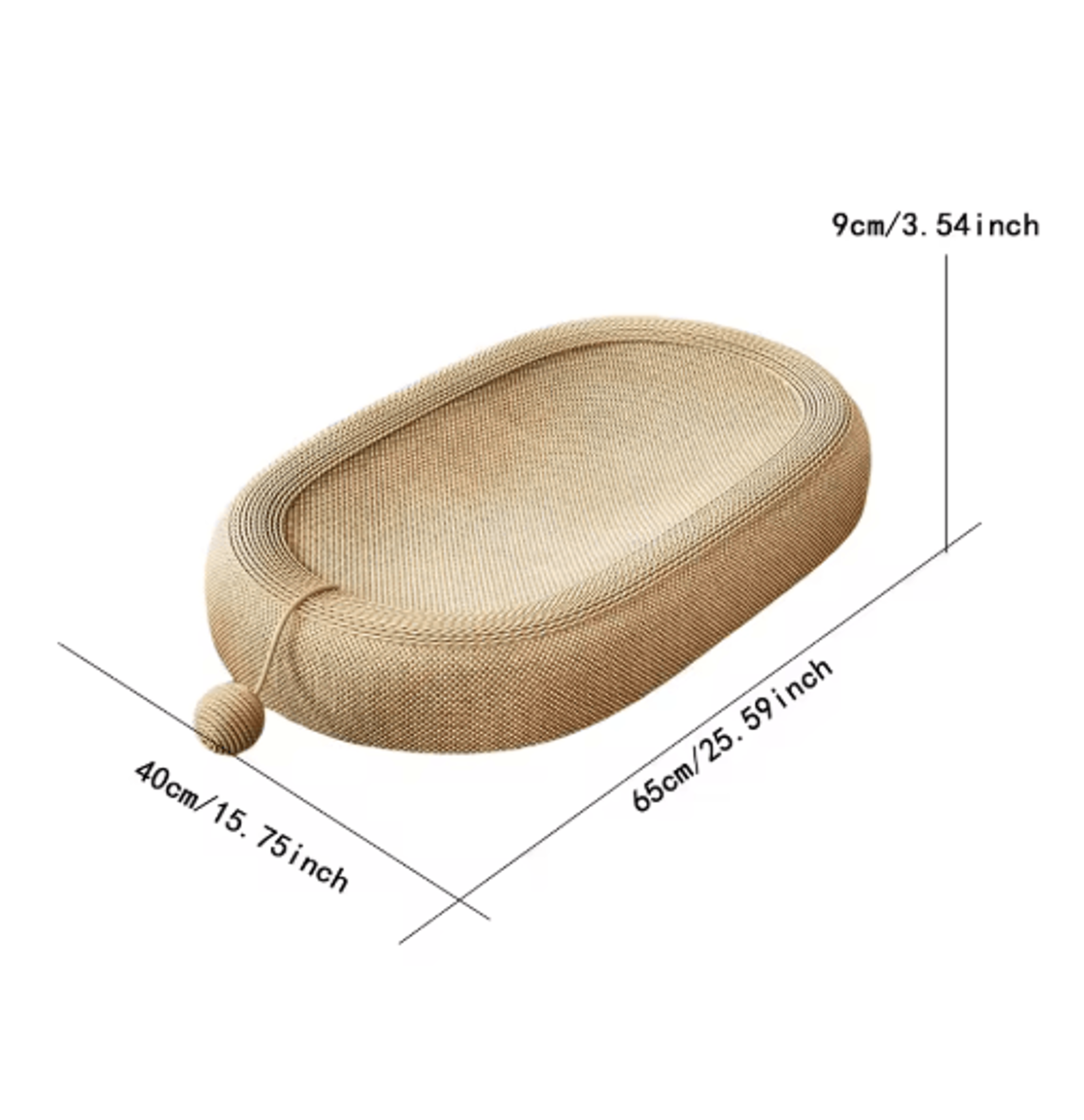 ScratchLoung Sisal Cat Scratcher Sofa With Interactive Ball Toy 1