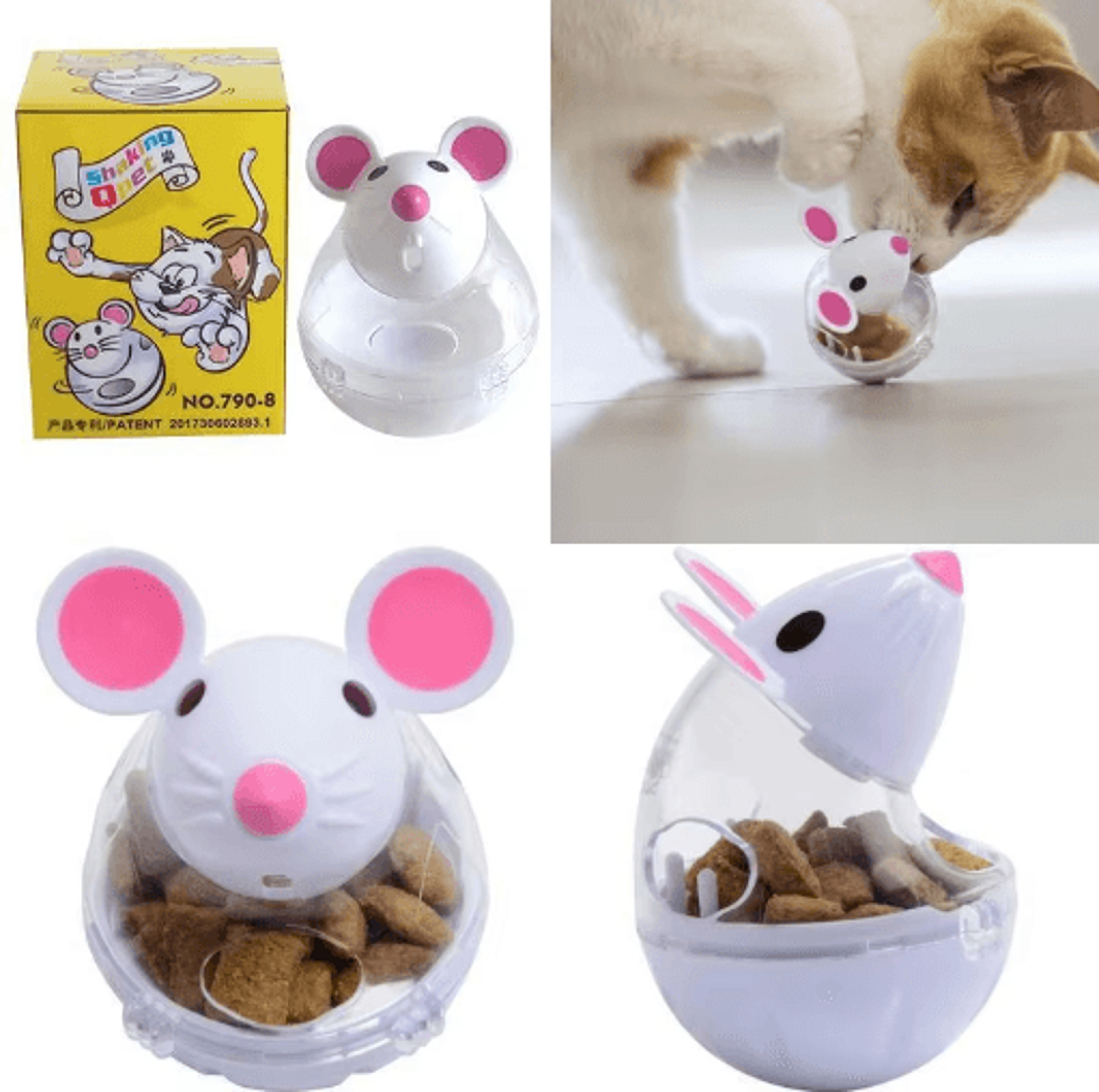 Cheesy Chase Interactive Mouse Treat Ball  Slow Feeding Puzzle Cat Toy 7