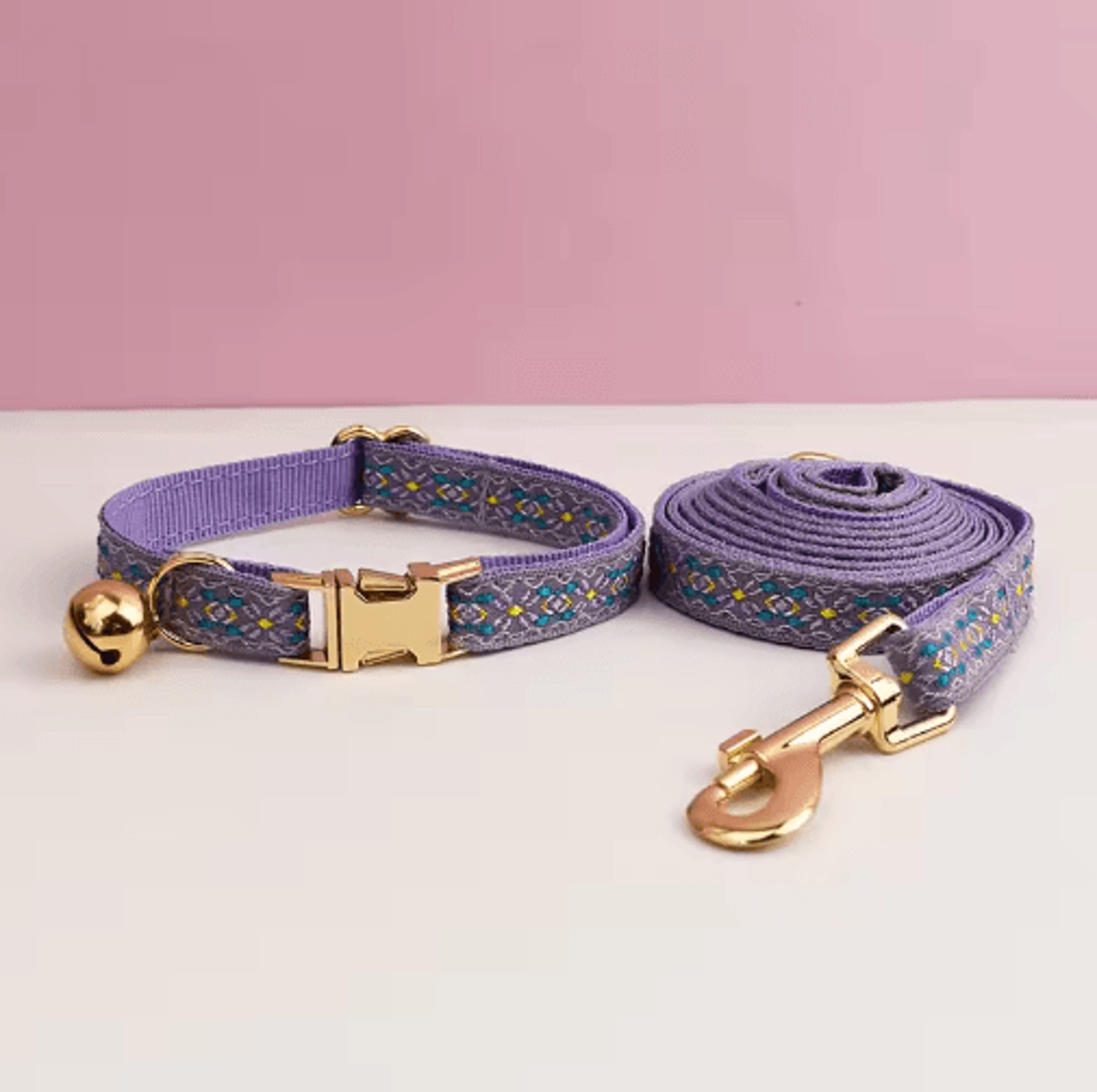 Charm Paws Personalized Cat Collar  Leash Set With Bell And Engraved Name Tag 2