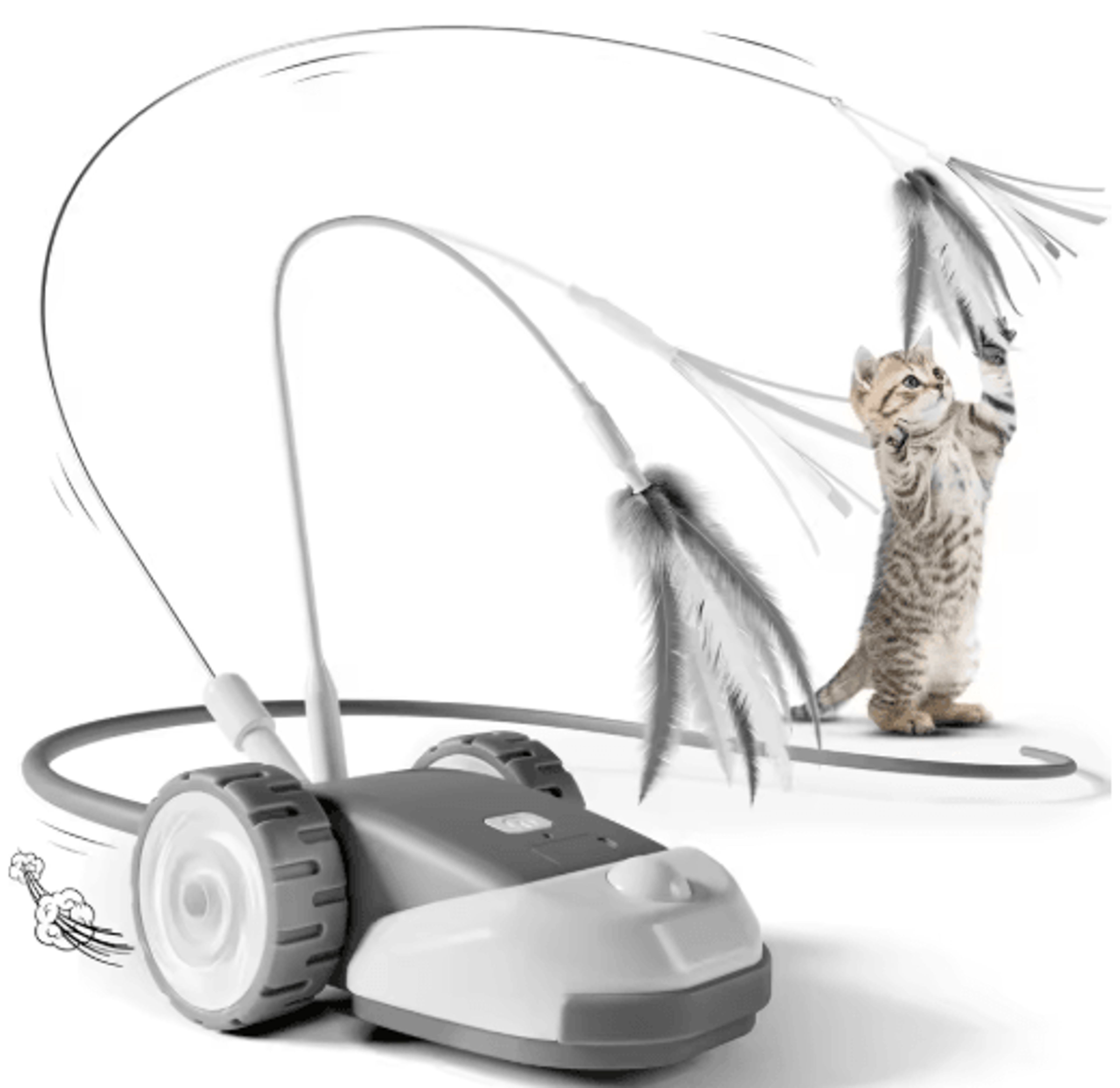 ZoomRush Smart Automatic Moving Pet Toy Car  Interactive Touch WakeUp Toy 3
