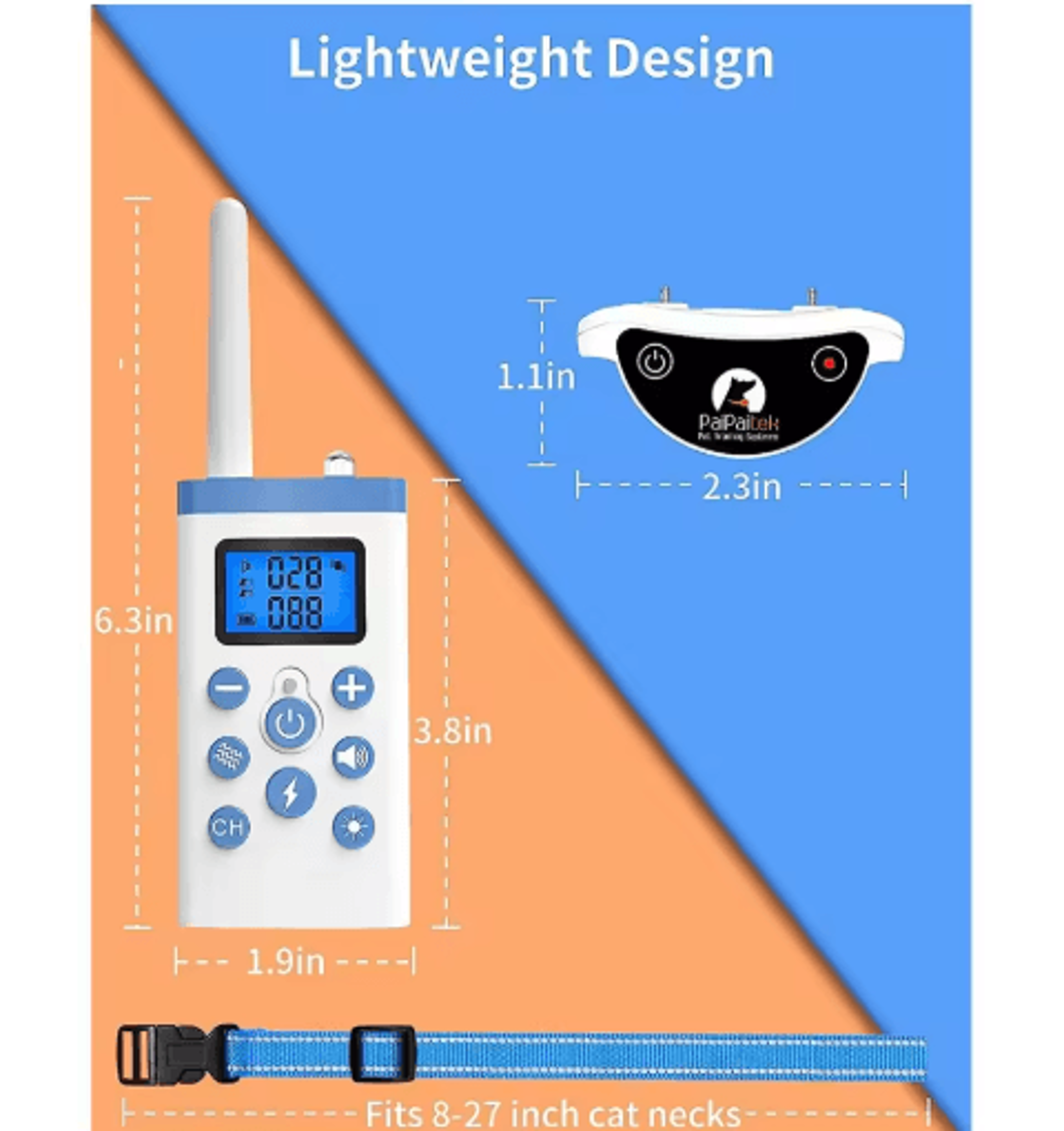 PaiPaitek Smart Cat Training Collar  Remote  Automatic AntiMeow Collar For Cats 4
