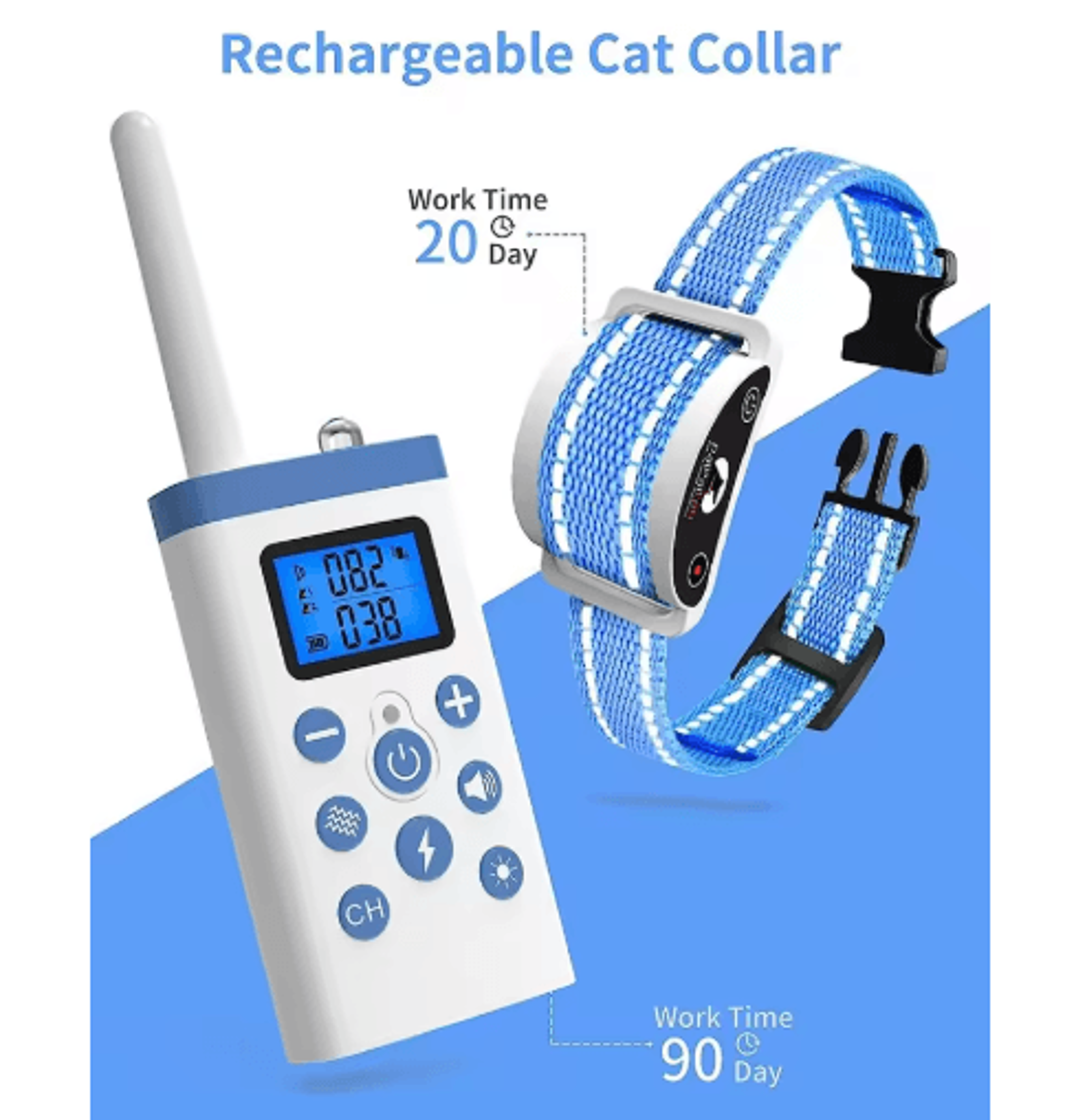 PaiPaitek Smart Cat Training Collar  Remote  Automatic AntiMeow Collar For Cats 5