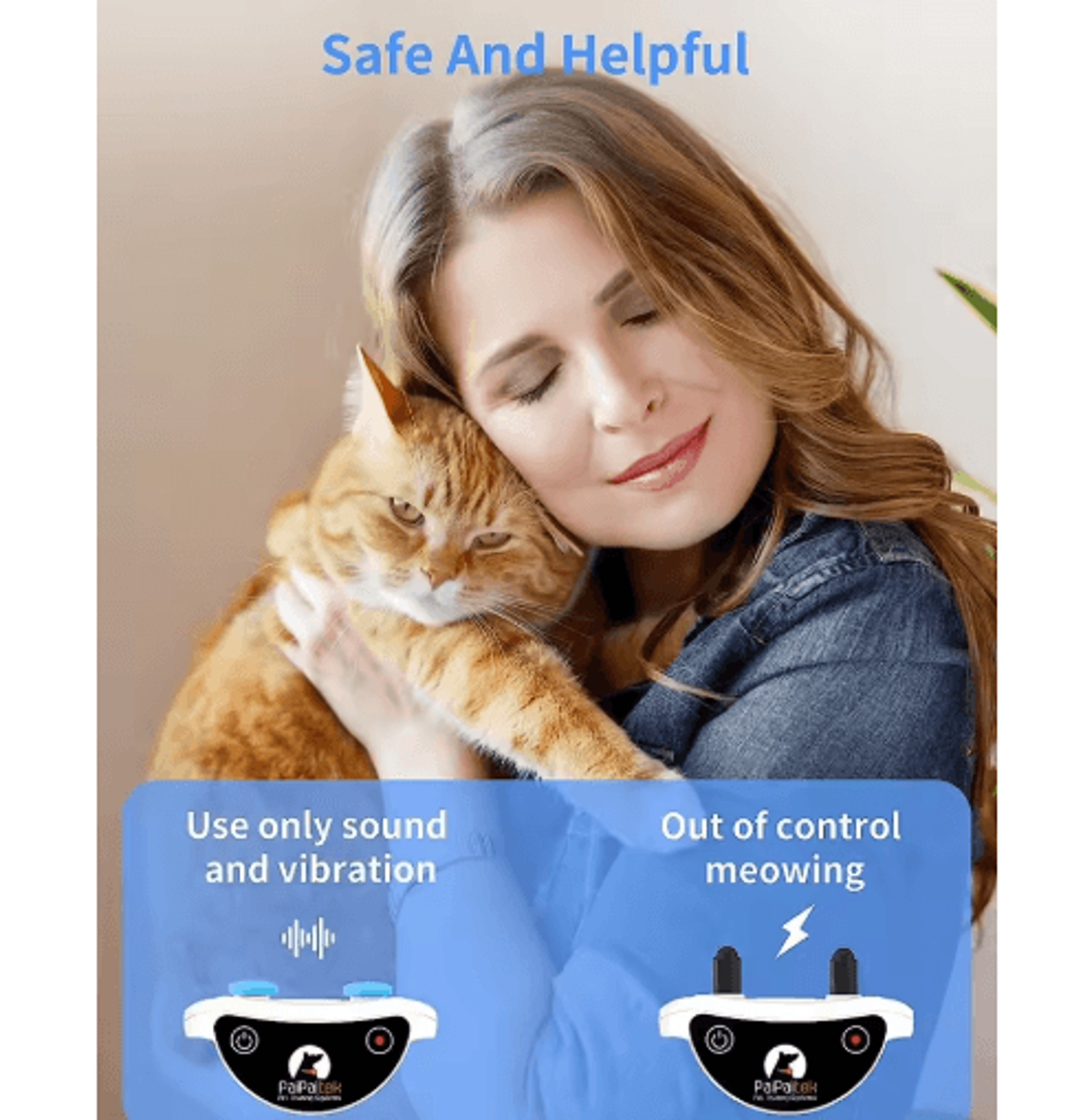 PaiPaitek Smart Cat Training Collar  Remote  Automatic AntiMeow Collar For Cats 6