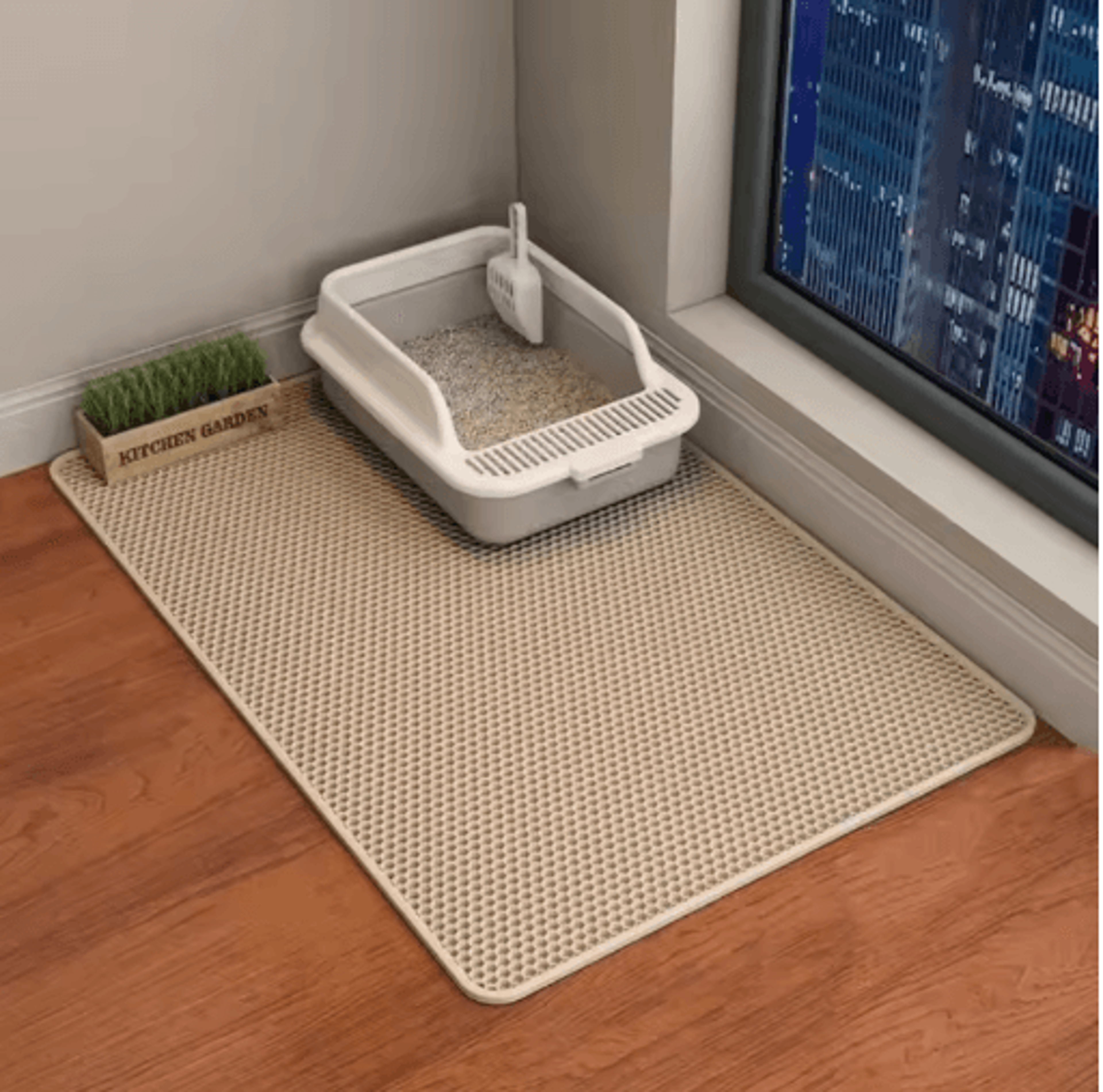 Double Layer Cat Litter Mat  Waterproof Foldable Litter Trapping Pad For Cats 2