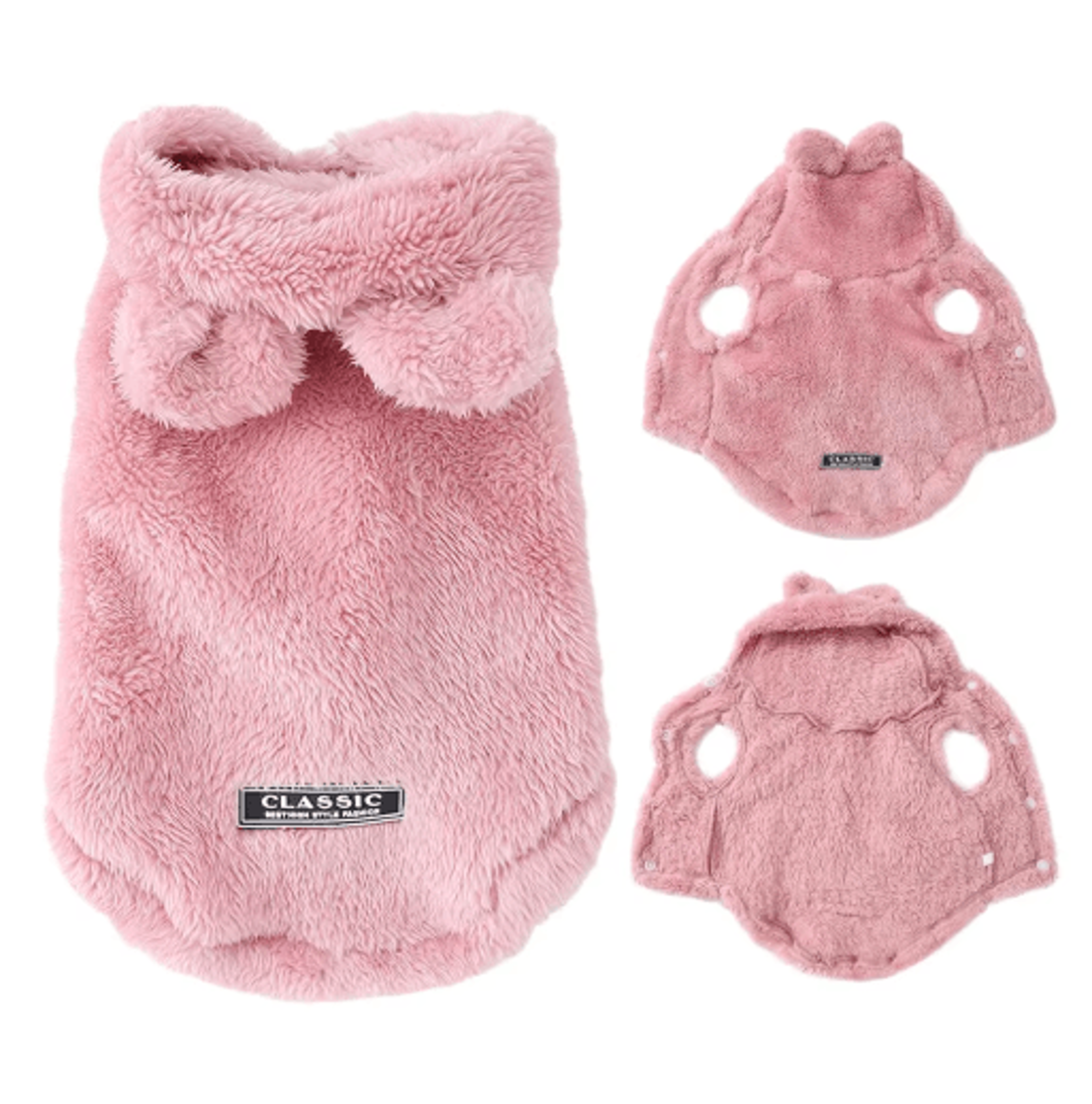 warm fleece cat & dog hoodie cute winter sweater coat for small pets