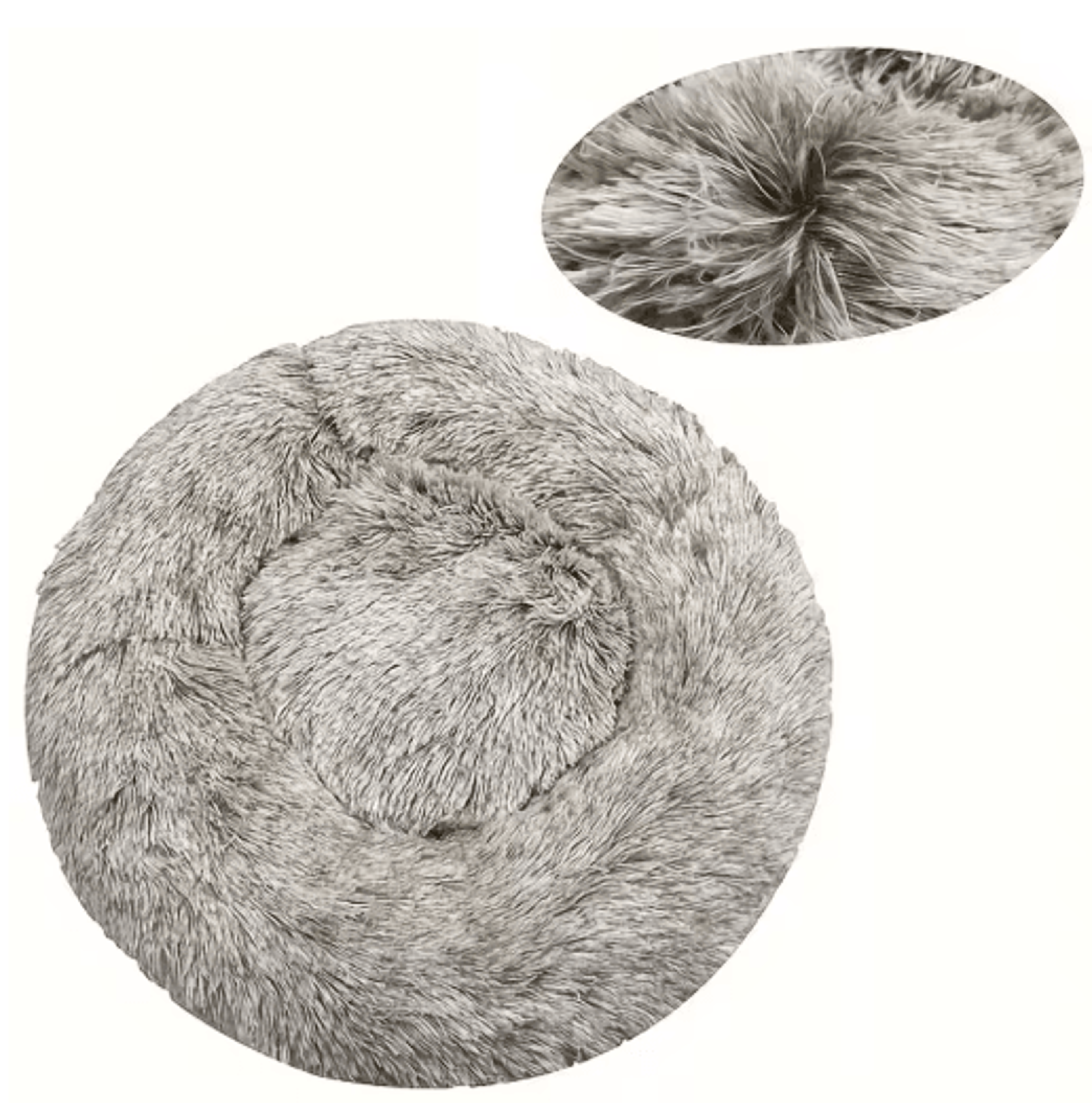 Long Plush Round Pet Bed  Super Soft Winter Sleeping Nest For Cats  Medium Dogs 5