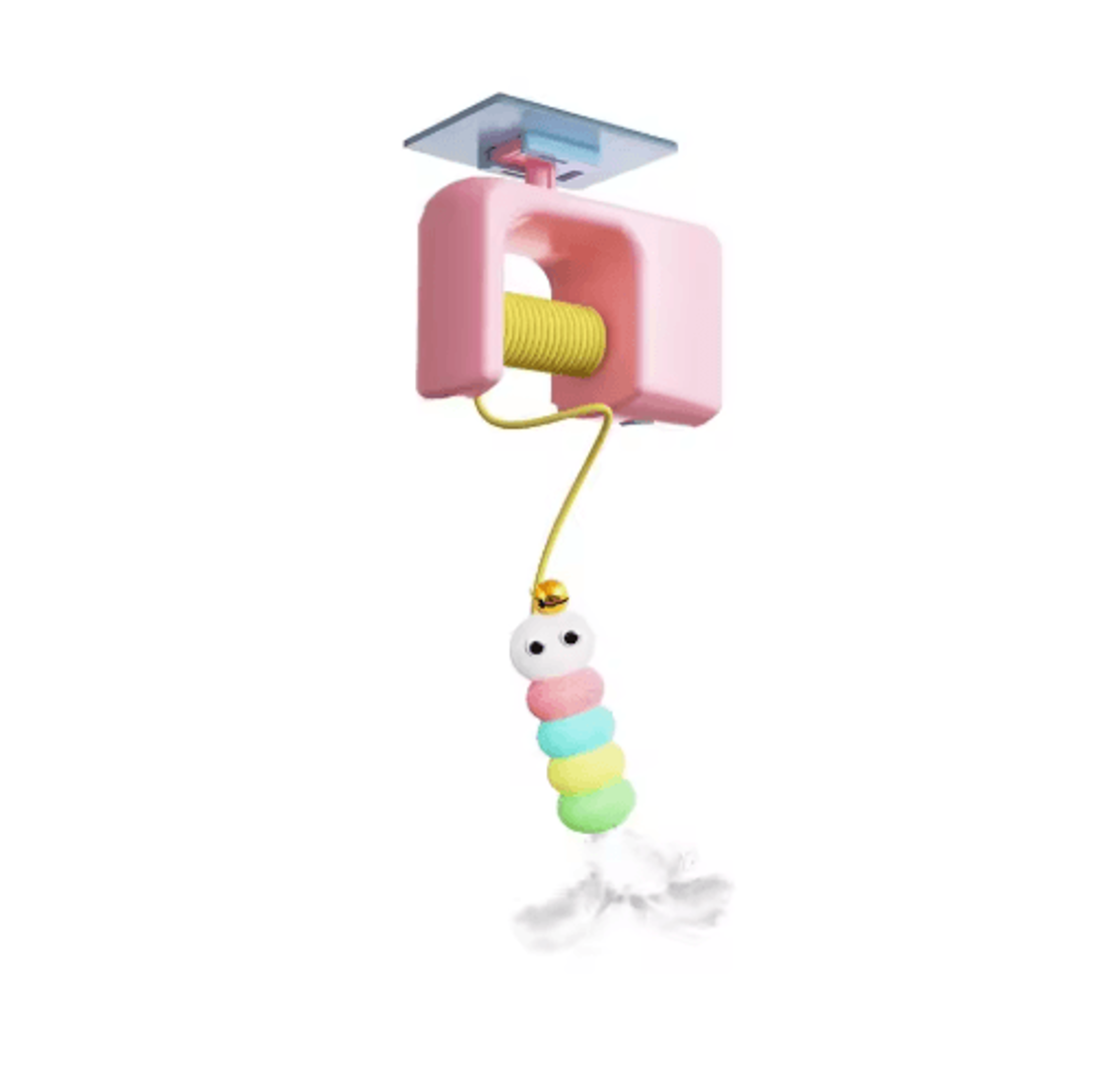 Smart Hanging Door Cat Toy  Automatic Swing Feather Teaser With Dual Ropes 2