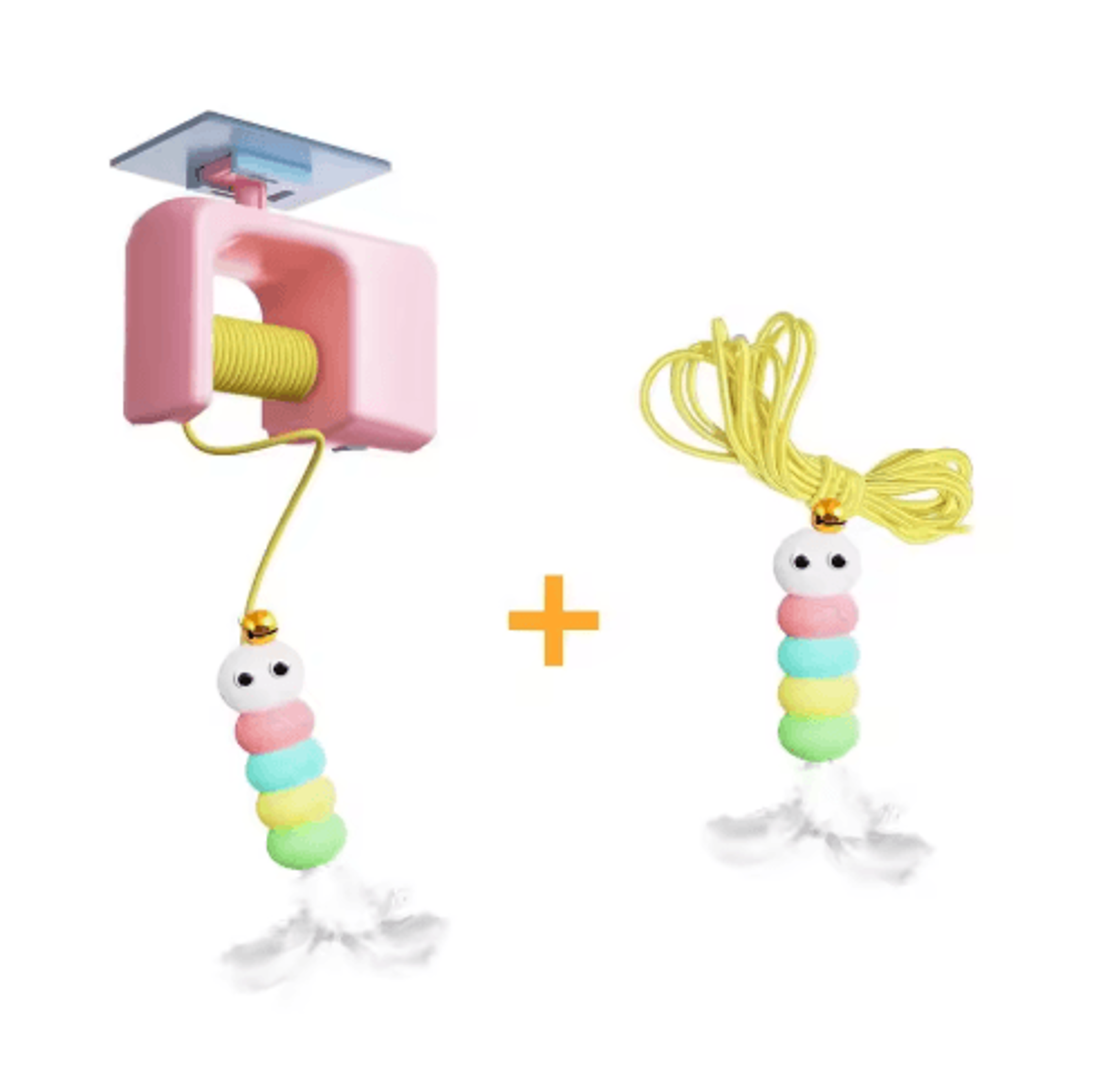 Smart Hanging Door Cat Toy  Automatic Swing Feather Teaser With Dual Ropes 3
