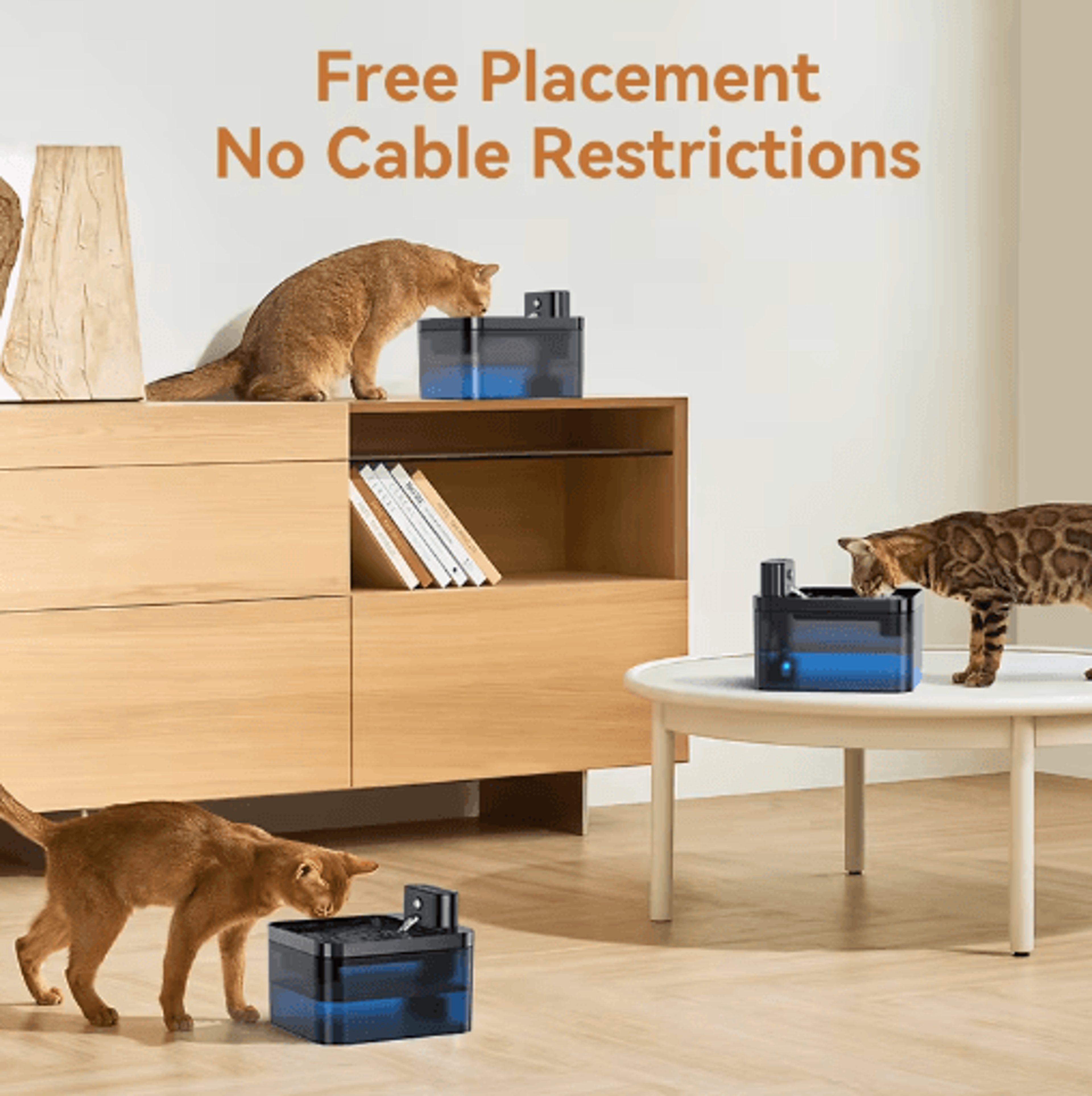 ROJECO Wireless Automatic Cat Water Fountain  Smart Infrared Sensor Pet Water Dispenser 8