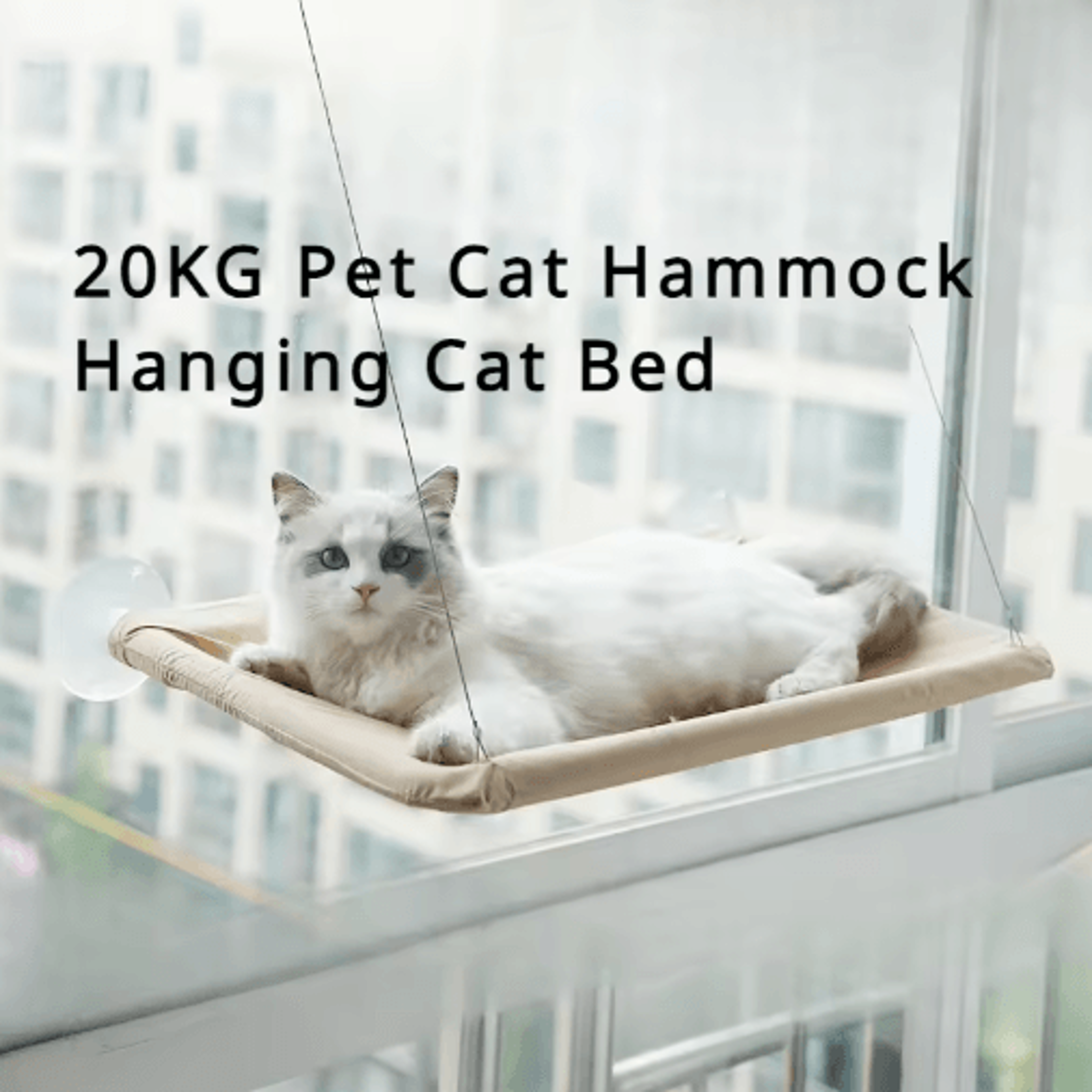 heavy-duty window cat hammock – 20kg hanging sunny seat for cats & kittens