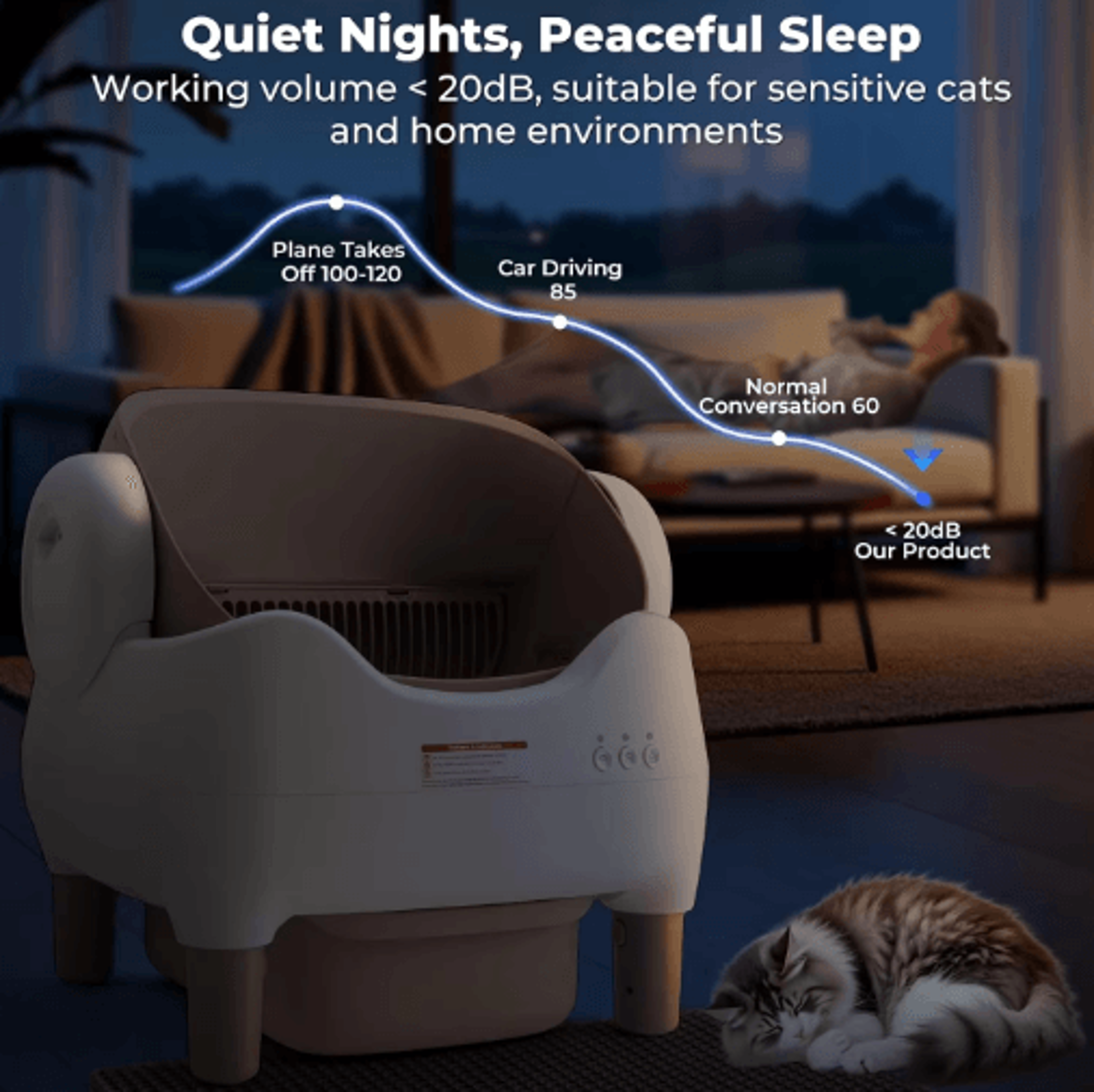 Smart SelfCleaning Cat Litter Box Automatic OpenTop Litter Pan With App Control 6