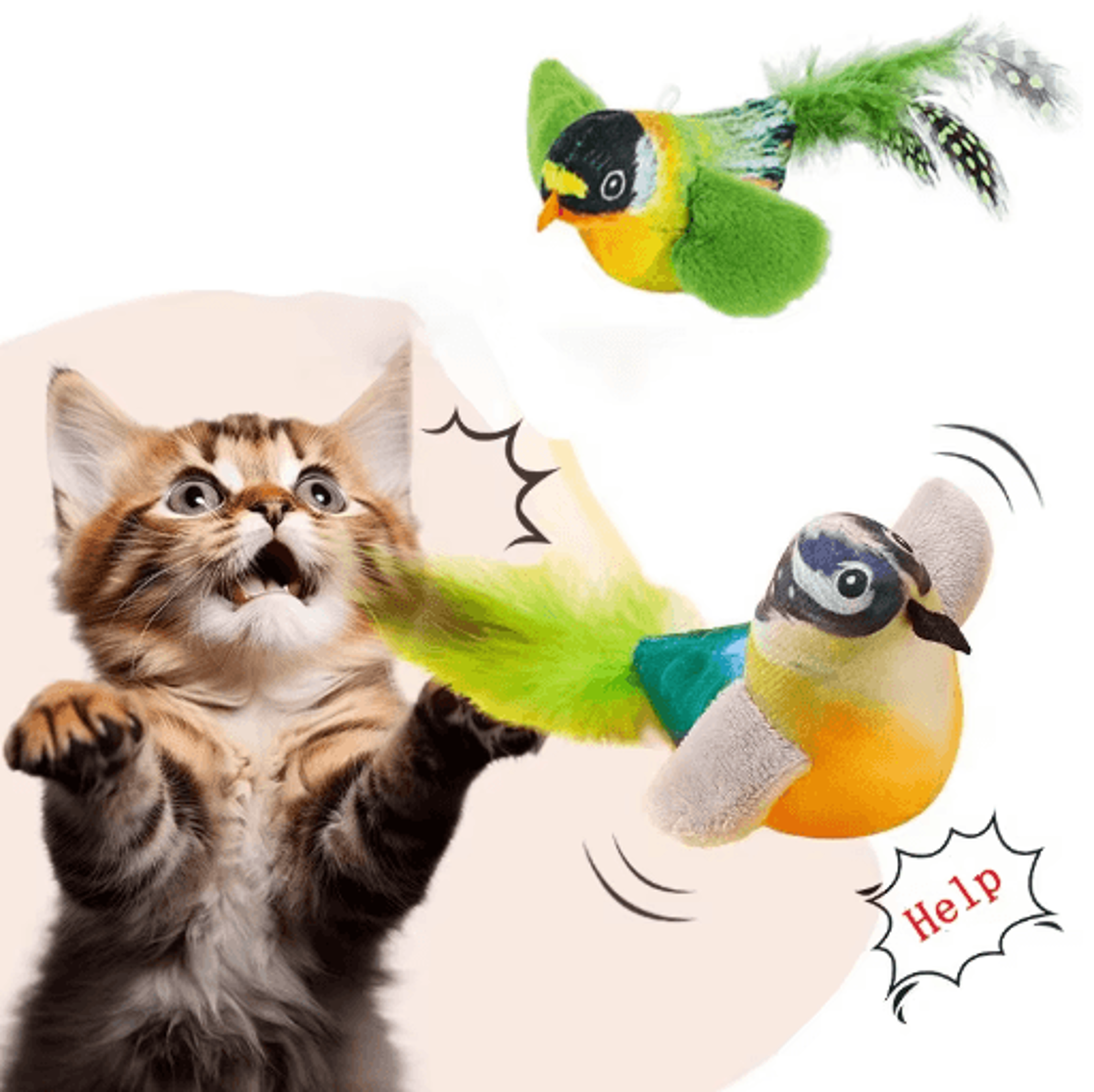 interactive bird sound cat toy plush catnip hunting toy for indoor cats