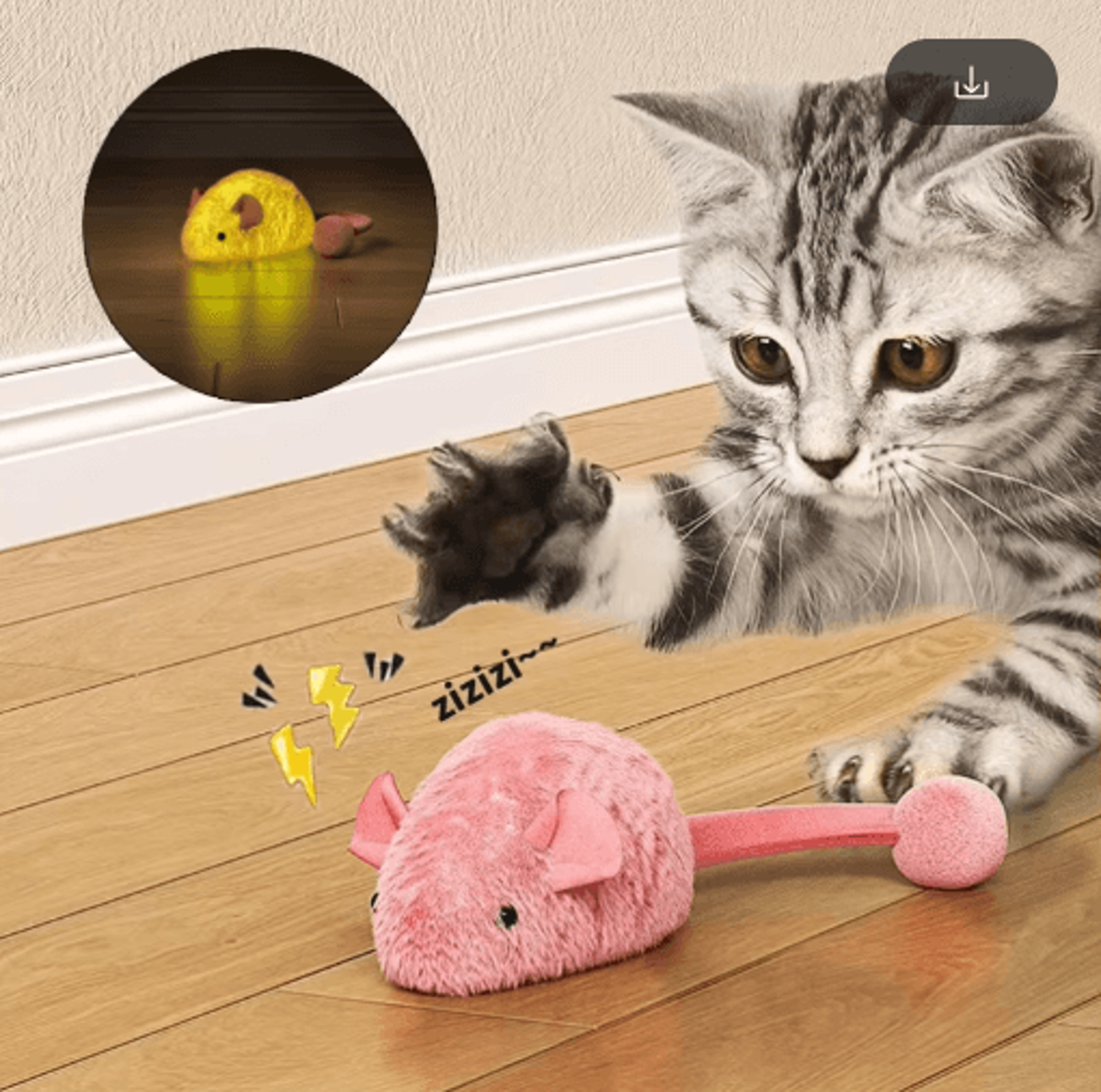 Interactive Plush Mouse Cat Toy Luminous Chew  Hunting Toy For Indoor Cats 0
