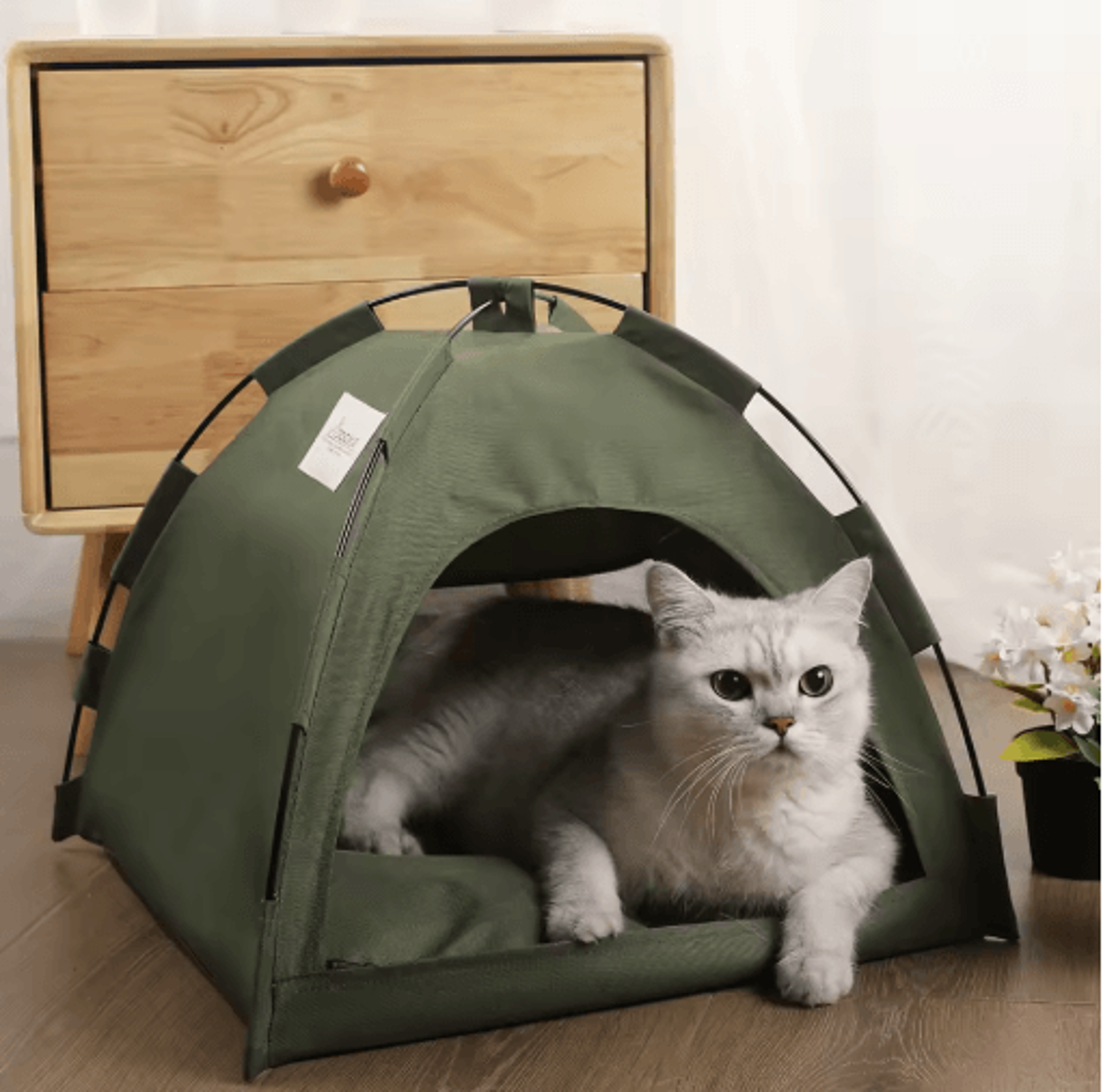 warm plush pet tent bed cozy winter cat house for cats & small pets