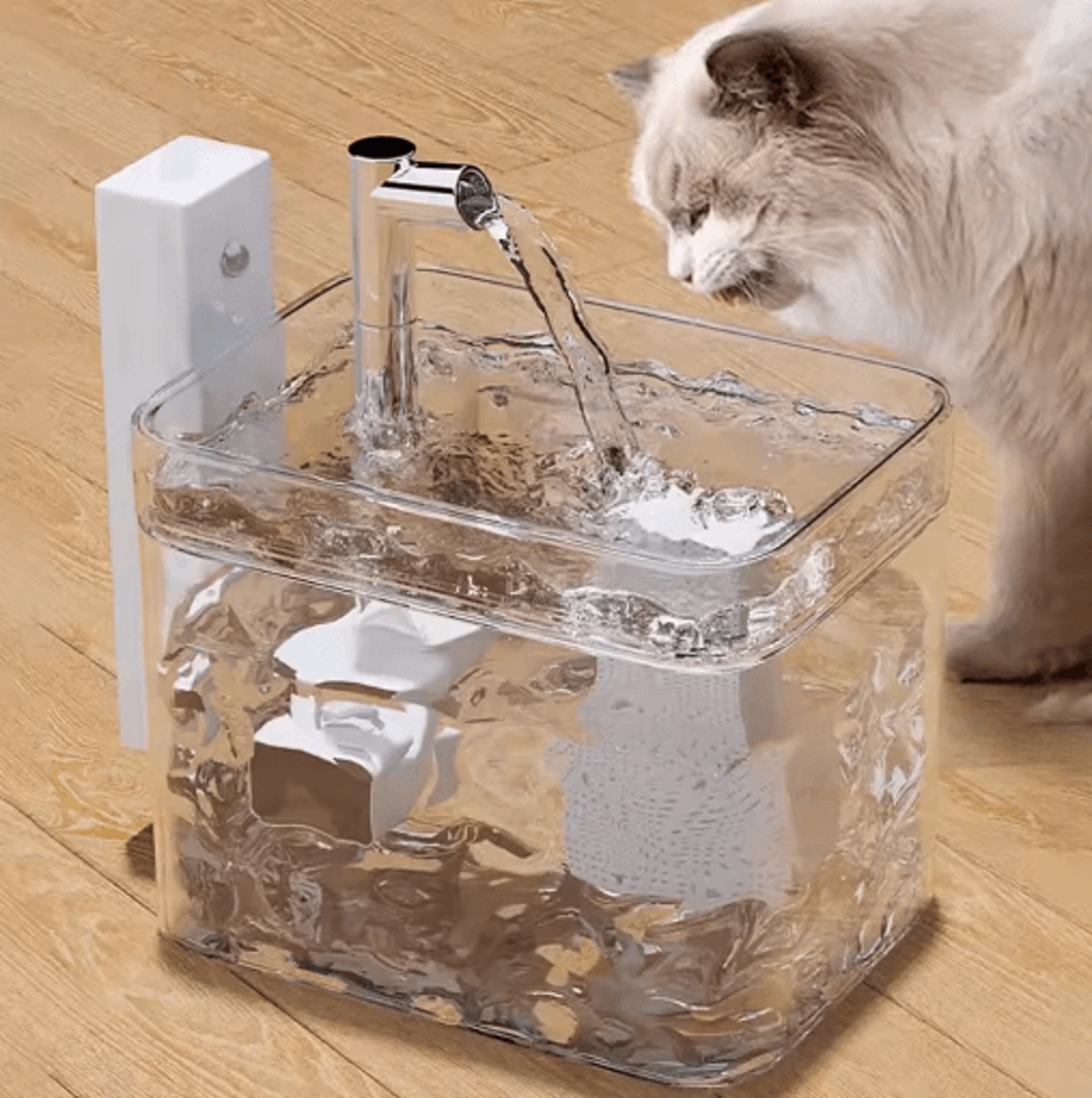 1.5l automatic cat water fountain transparent usb pet water dispenser with quiet pump