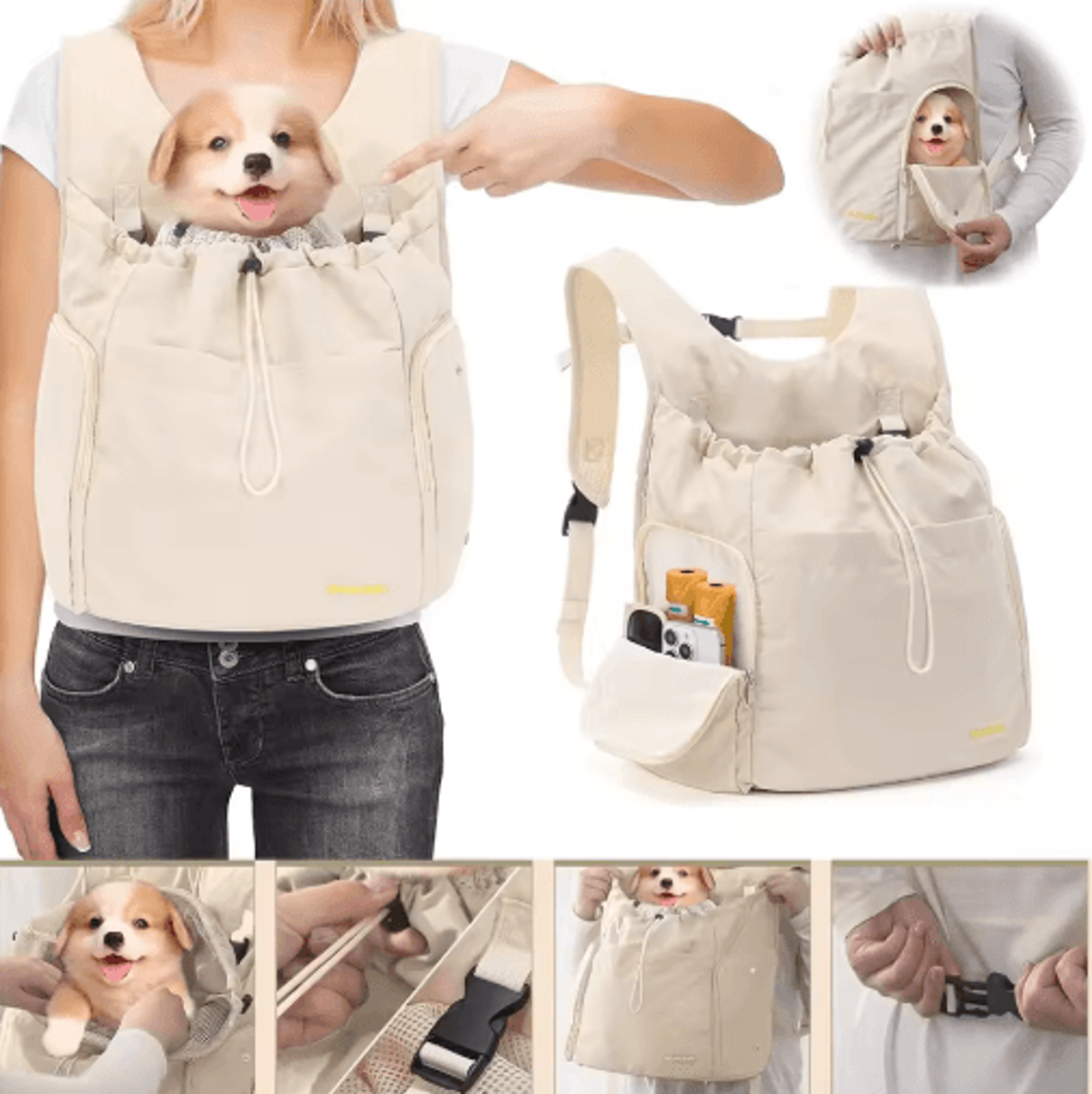 portable pet travel backpack large capacity breathable carrier bag for cats & dogs