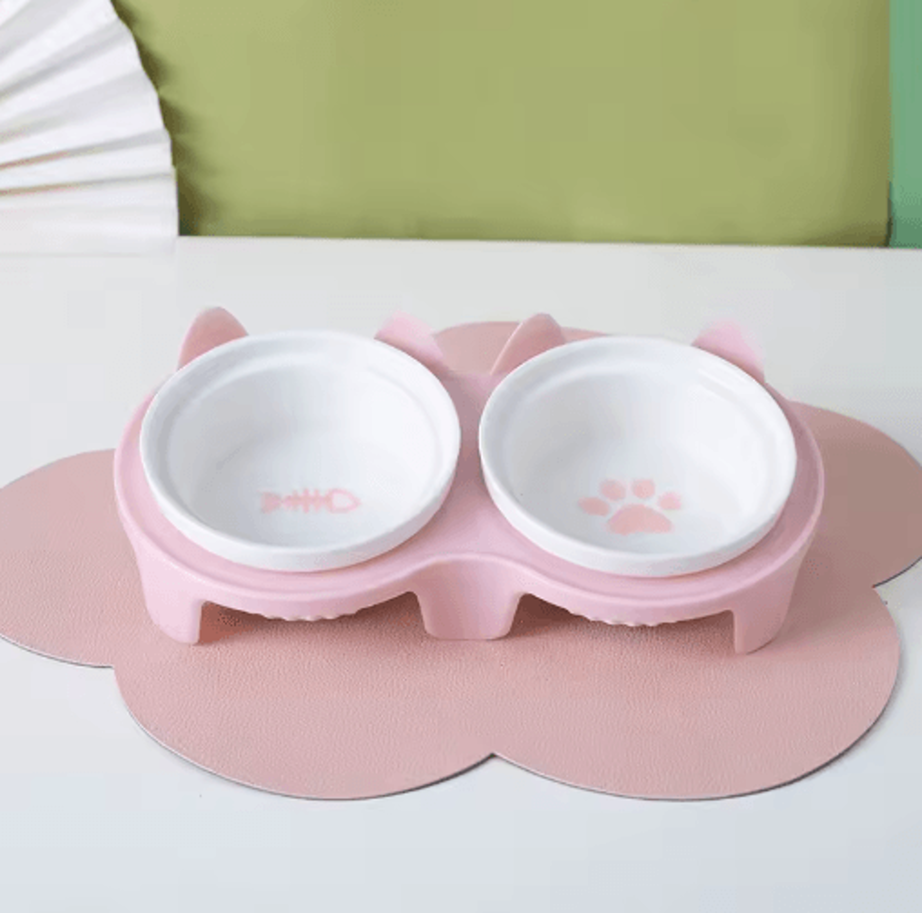 ElevaBowl Ceramic Double Pet Feeding Station For Cats  Small Dogs 1