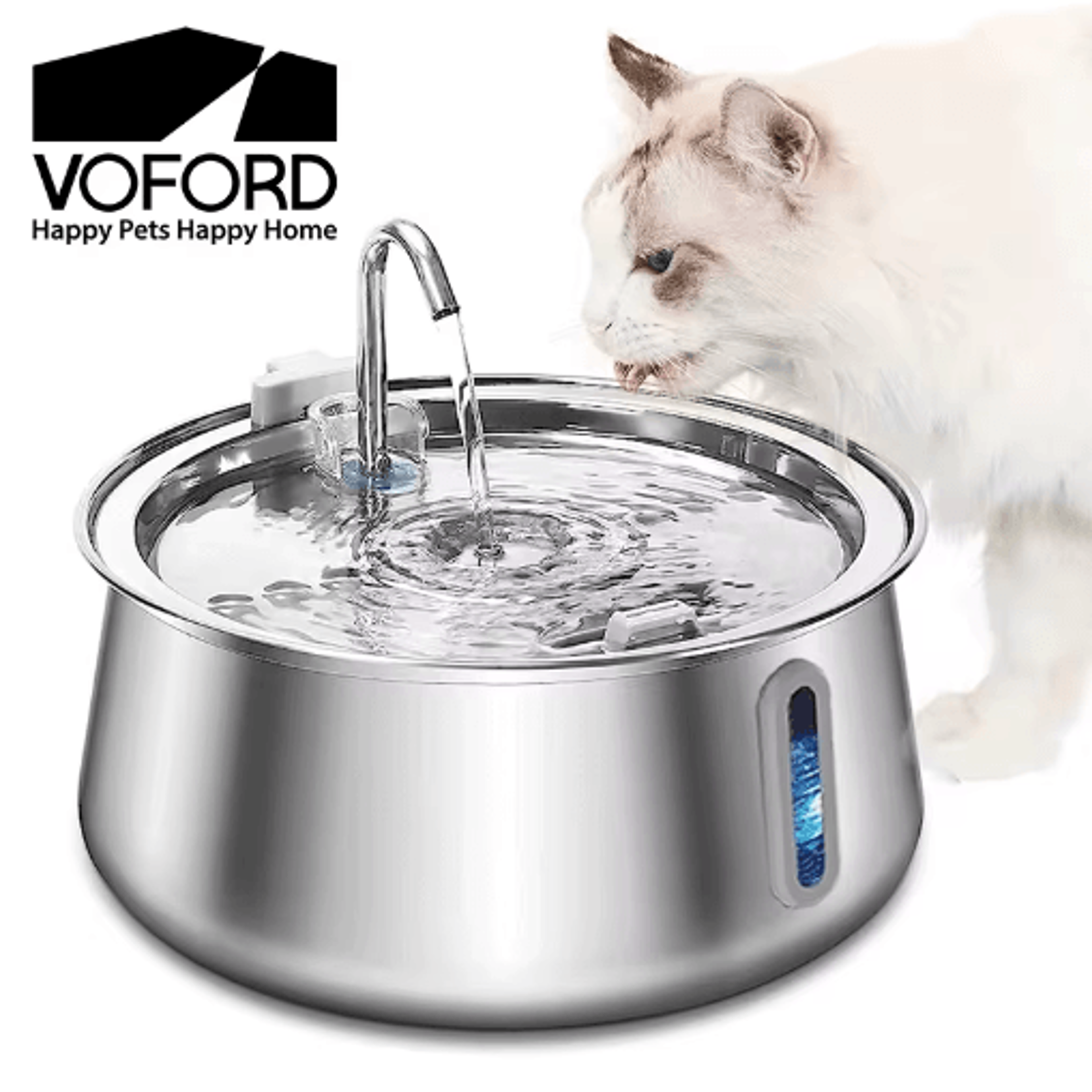 4l stainless steel automatic pet water fountain – ultra quiet filtered water dispenser