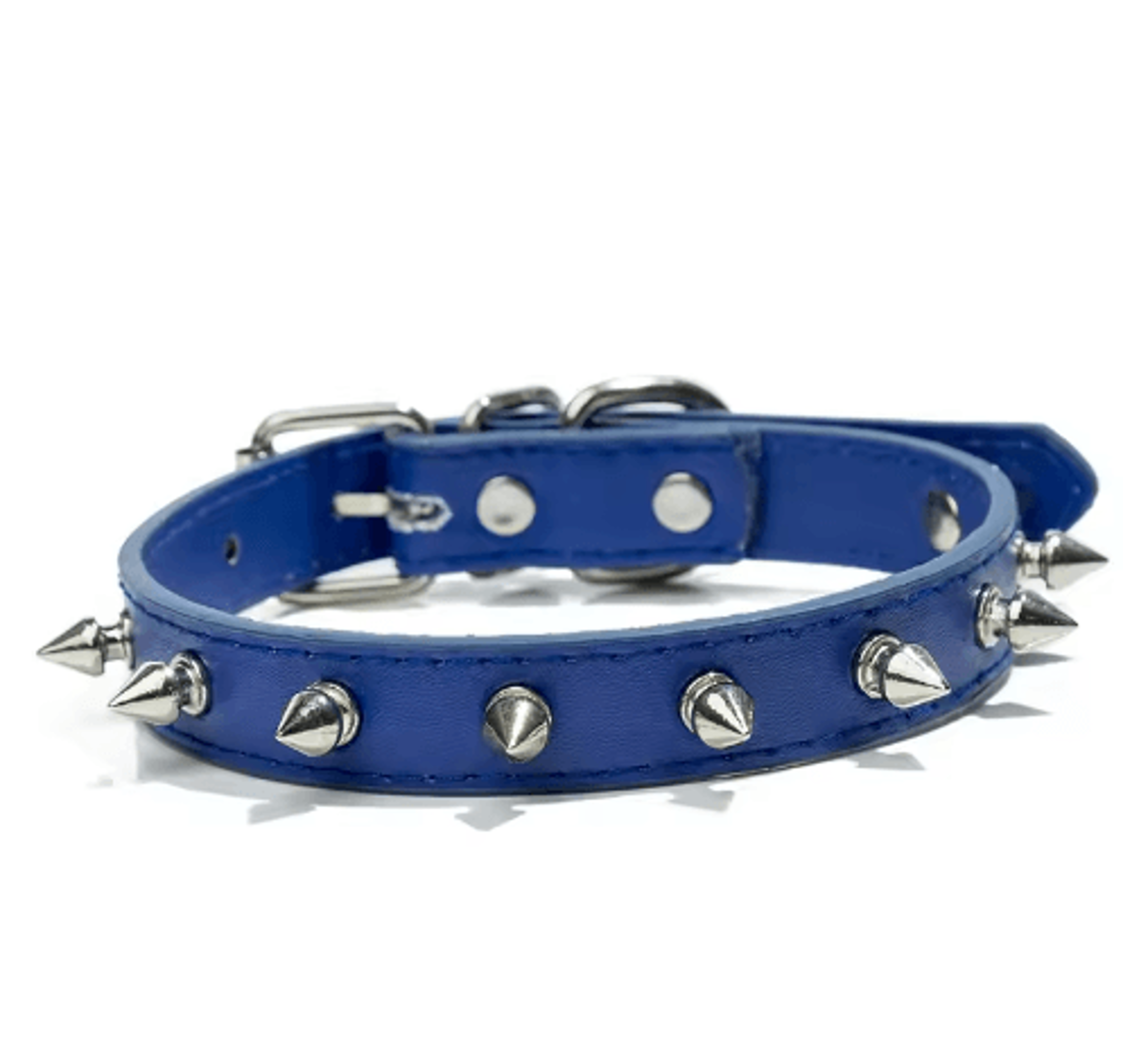 Leather Spiked Pet Collar  Adjustable Studded Neck Strap For Dogs  Cats 2