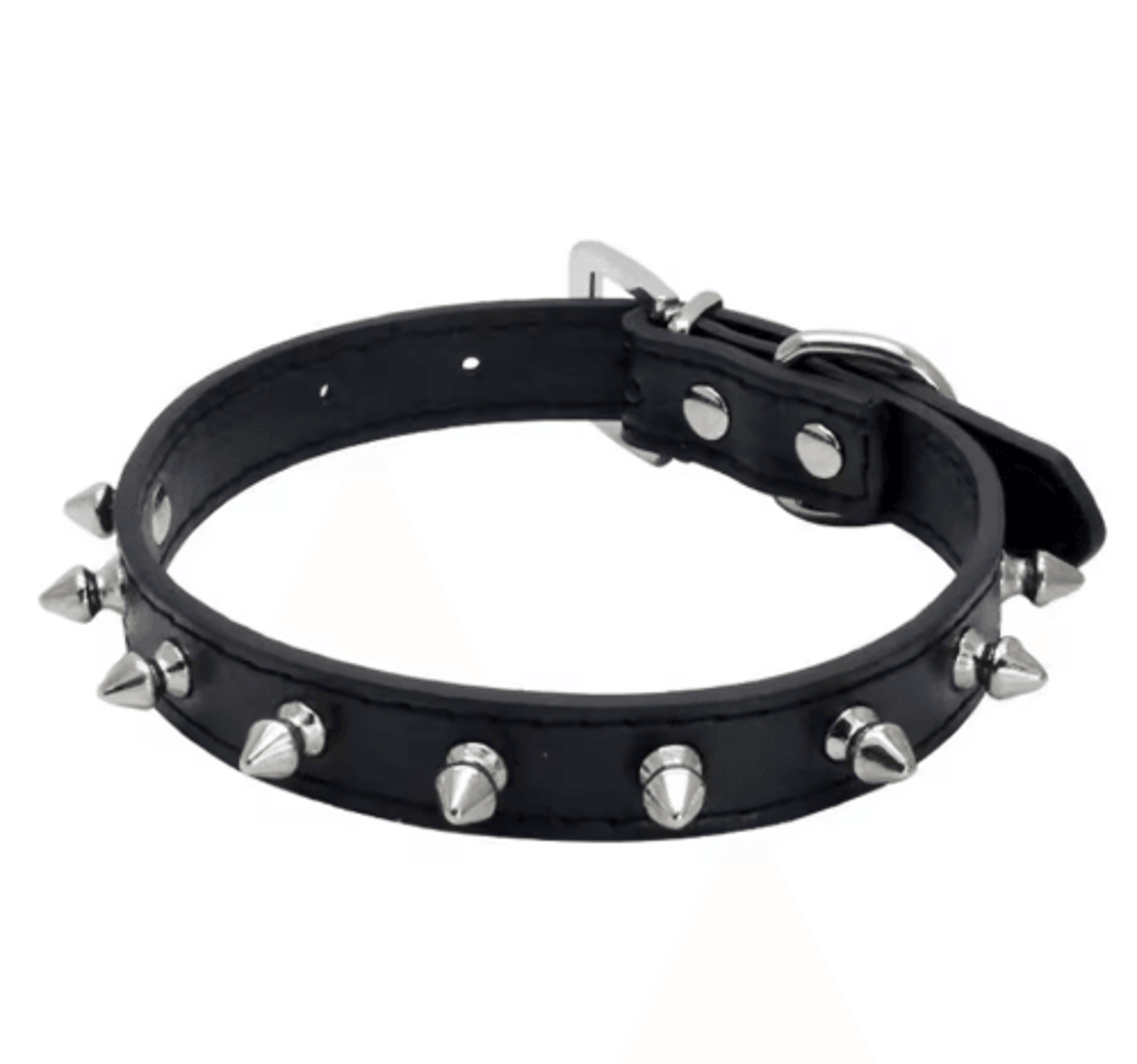Leather Spiked Pet Collar  Adjustable Studded Neck Strap For Dogs  Cats 7