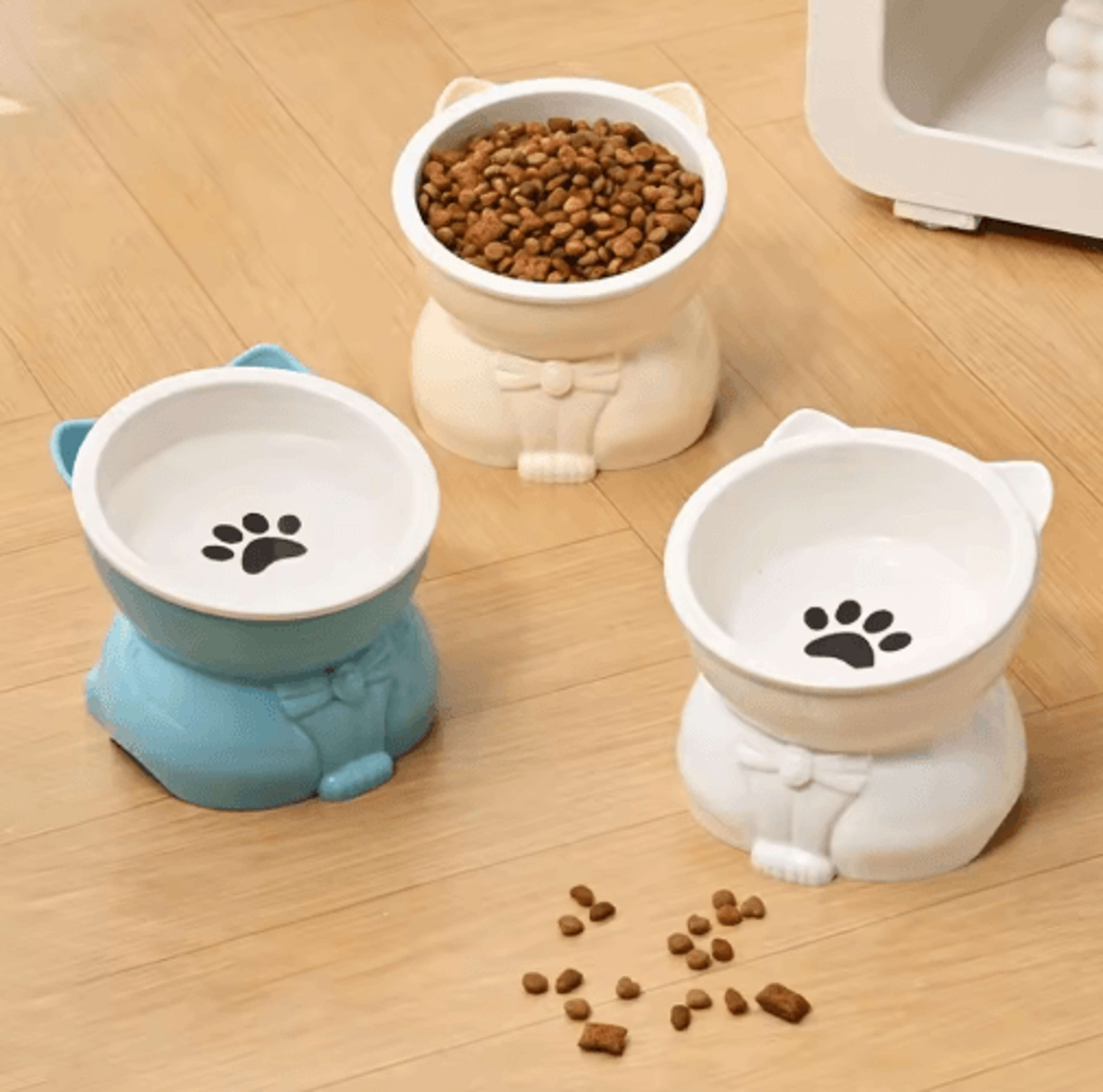 Creative Ceramic Cat Bowl  Elevated Slanted Feeding  Water Bowl For Cats And Small Dogs 8