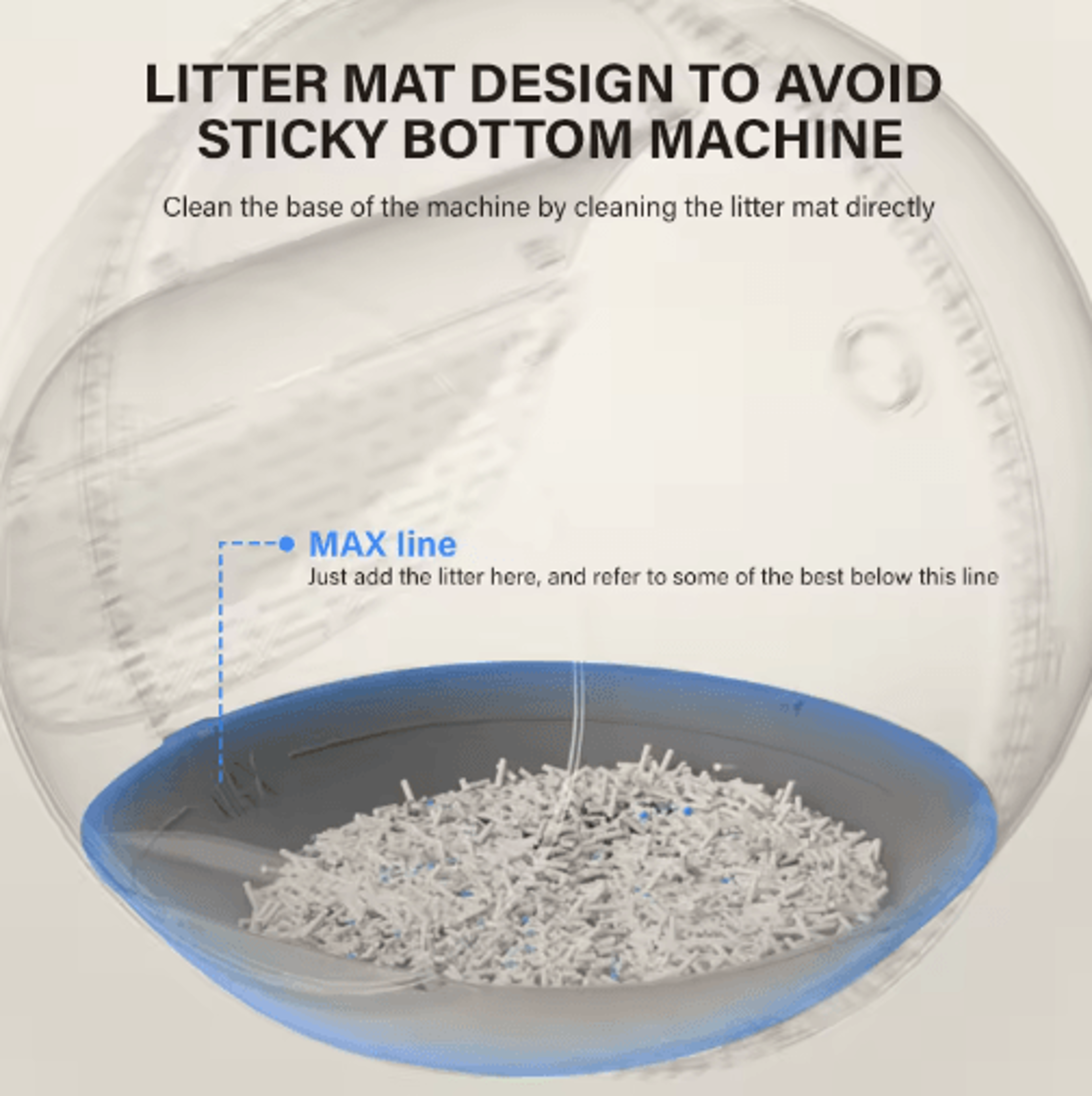 ELS SelfCleaning Cat Litter Box Silicone Bottom Mat  Waterproof AntiLeak Replacement Pad 4