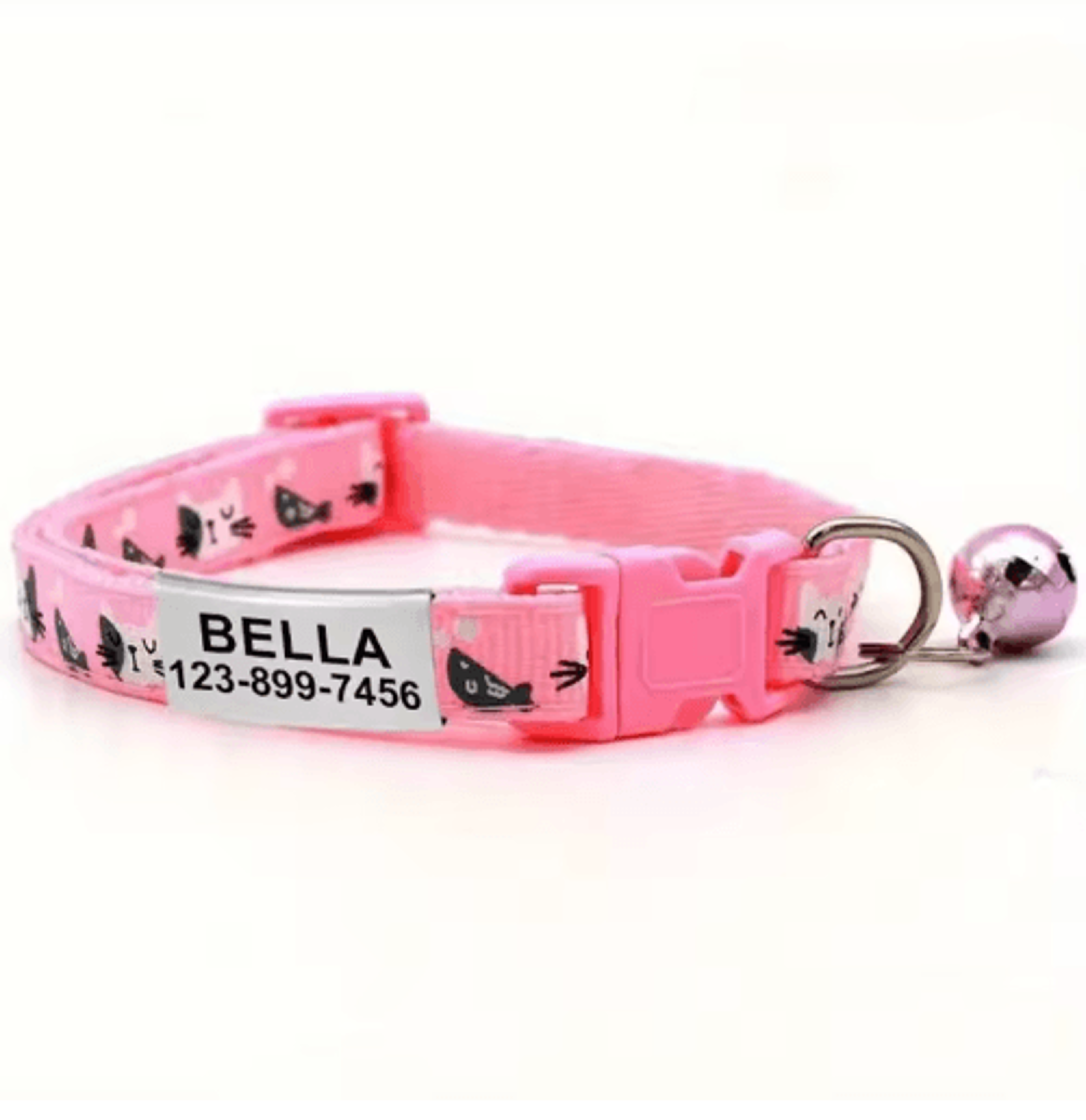 Personalized Cat Collar With Bell Custom Engraved Name Tag Collar For Cats  Kittens 11