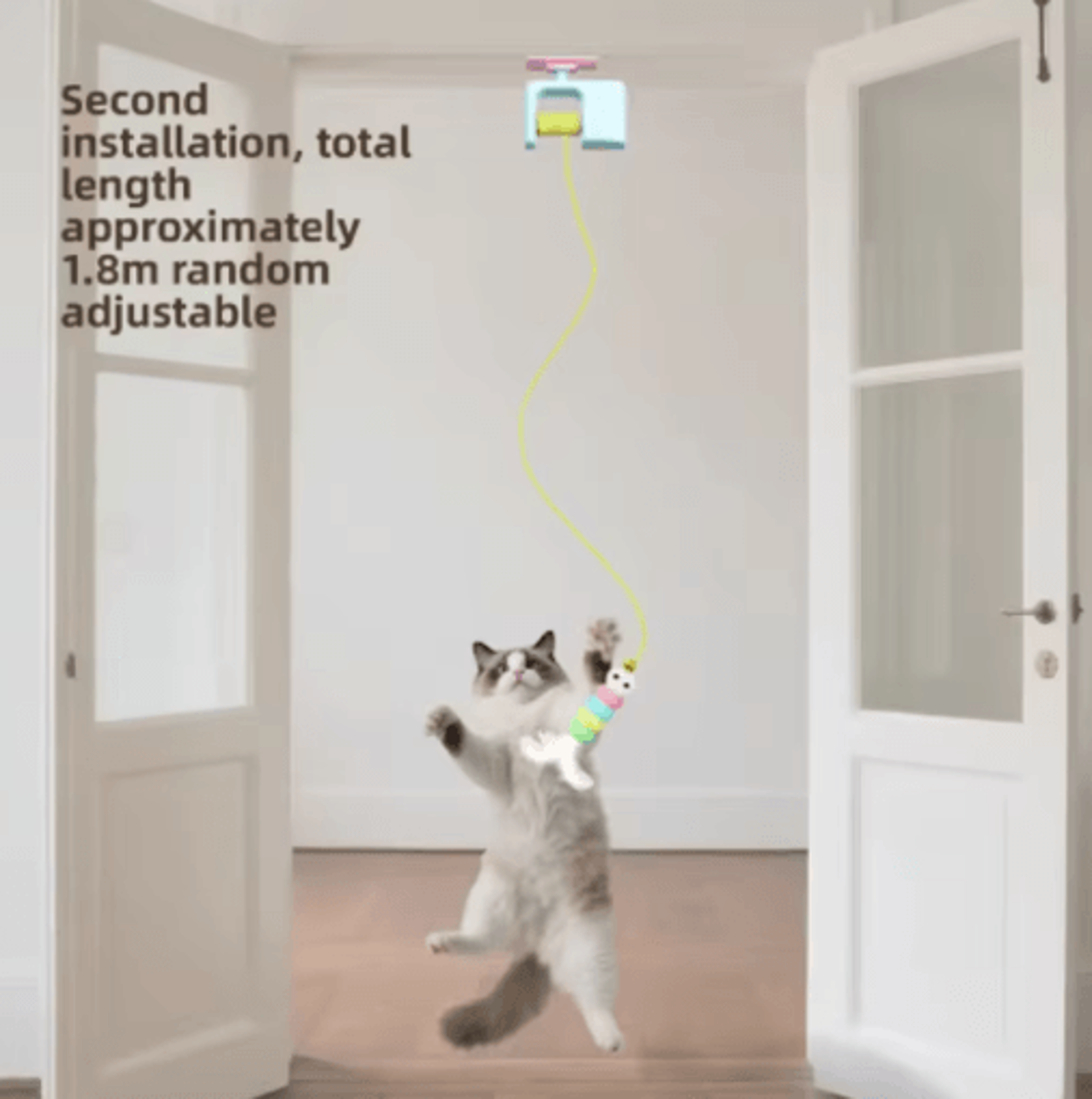 Smart Hanging Cat Toy Interactive Cat Toy With Electric Motion  Scratch Rope For SelfPlay Fun 8