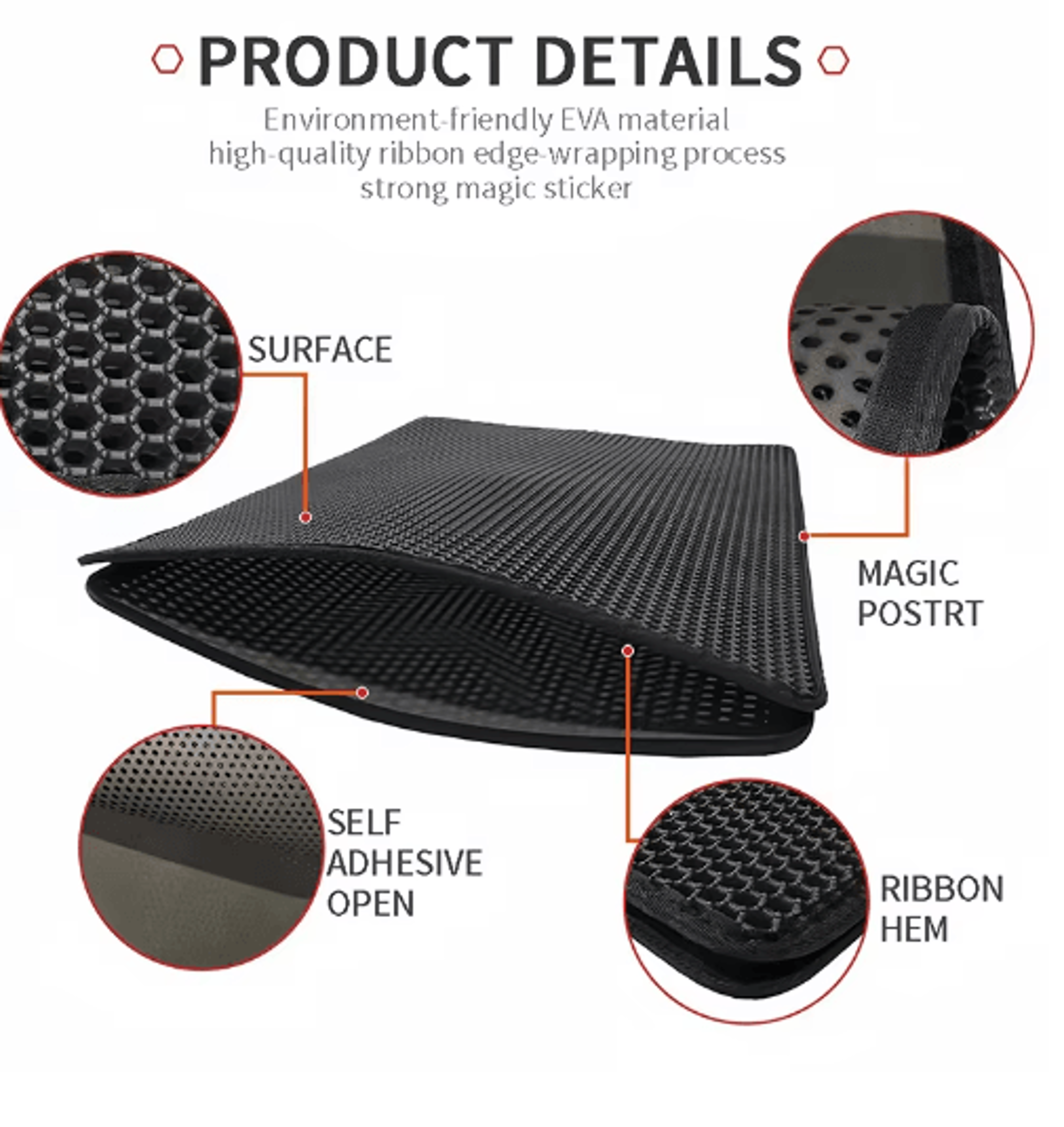 DoubleLayer EVA Cat Litter Mat Cat Litter Mat For Trapping Litter  Protecting Floors 7