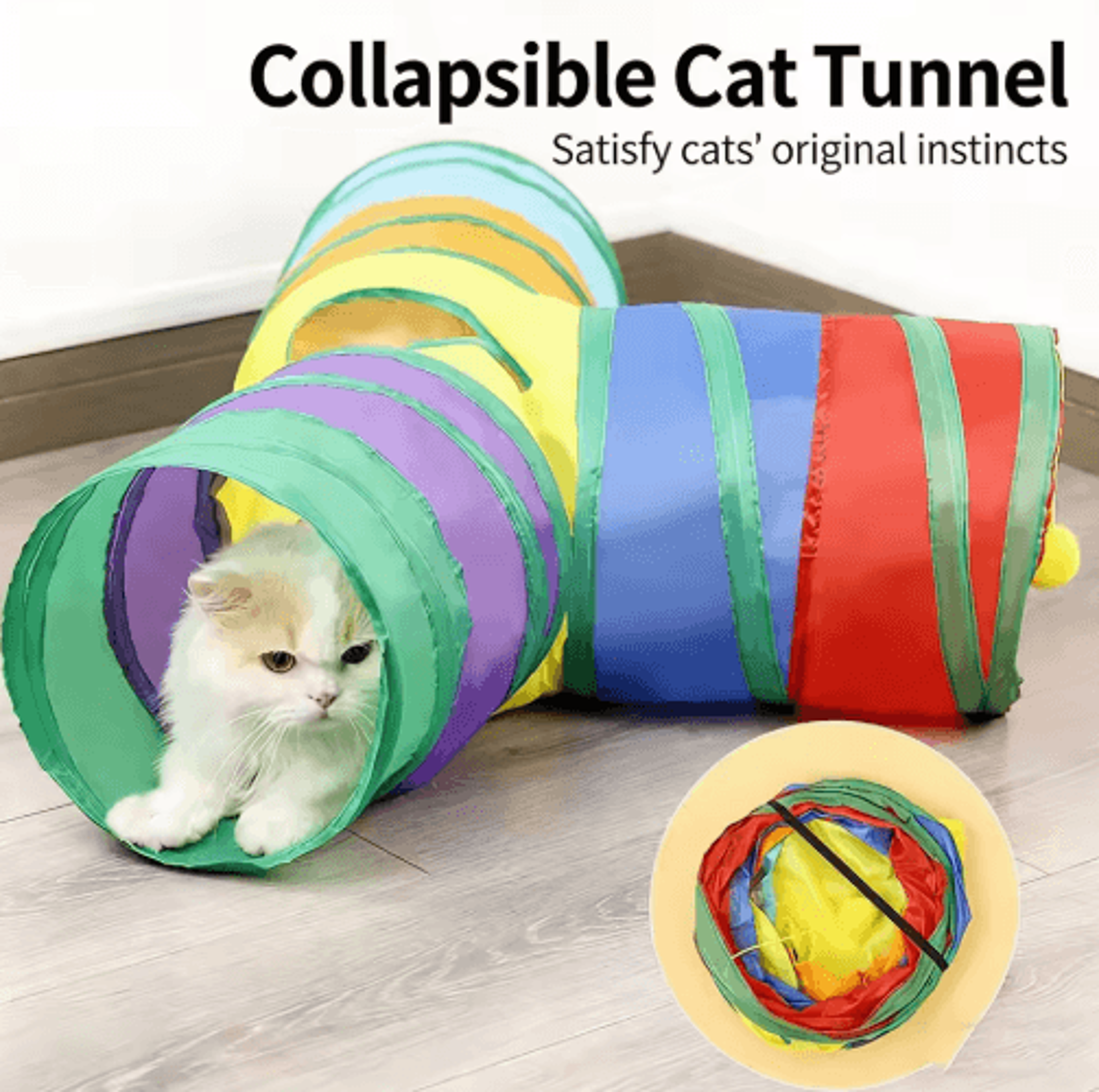 collapsible cat tunnel play tube cat tunnel for indoor & outdoor exercise training & interactive fun