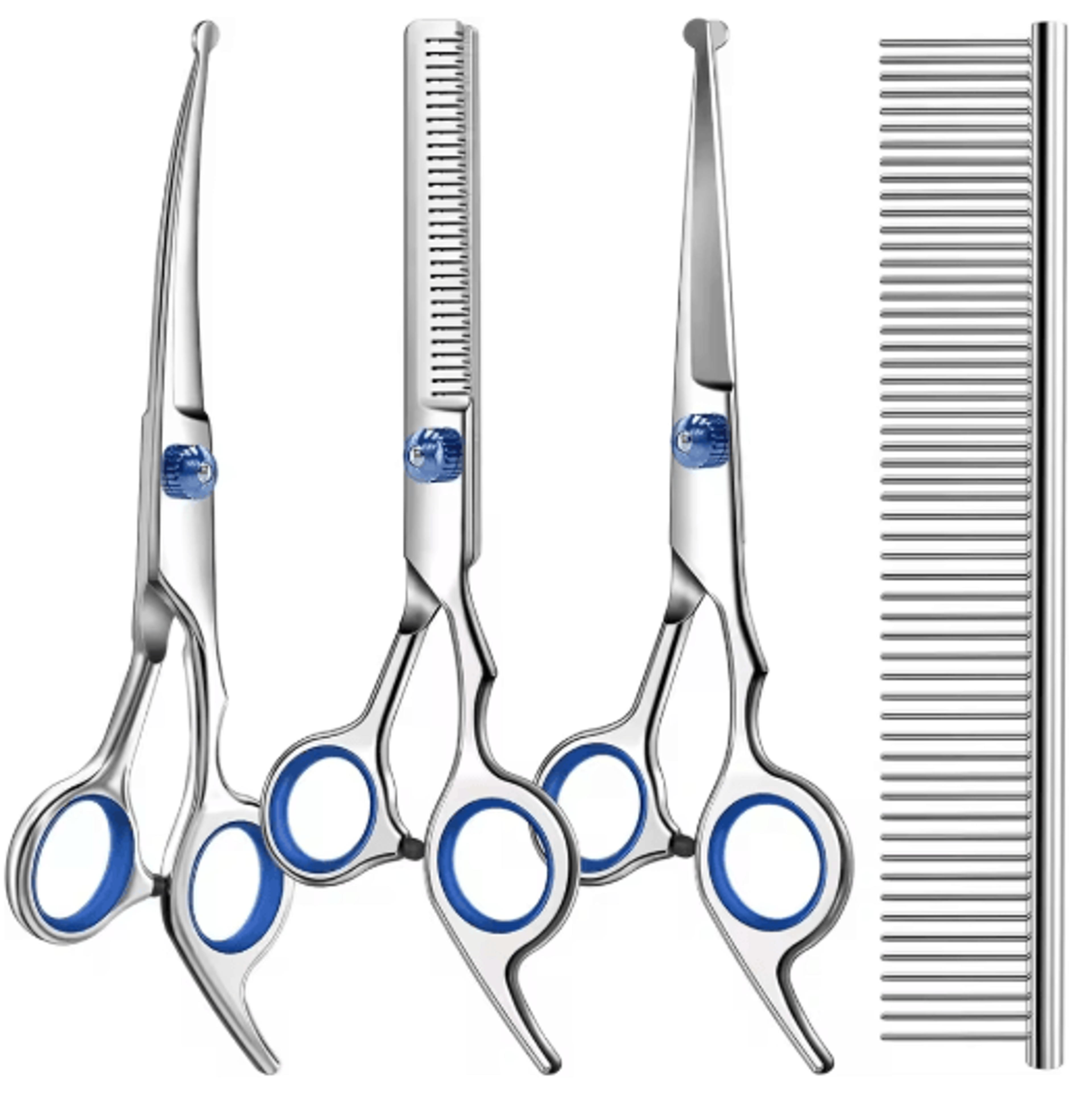 professional 4-in-1 pet grooming scissors set pet grooming scissors kit for cats & dogs