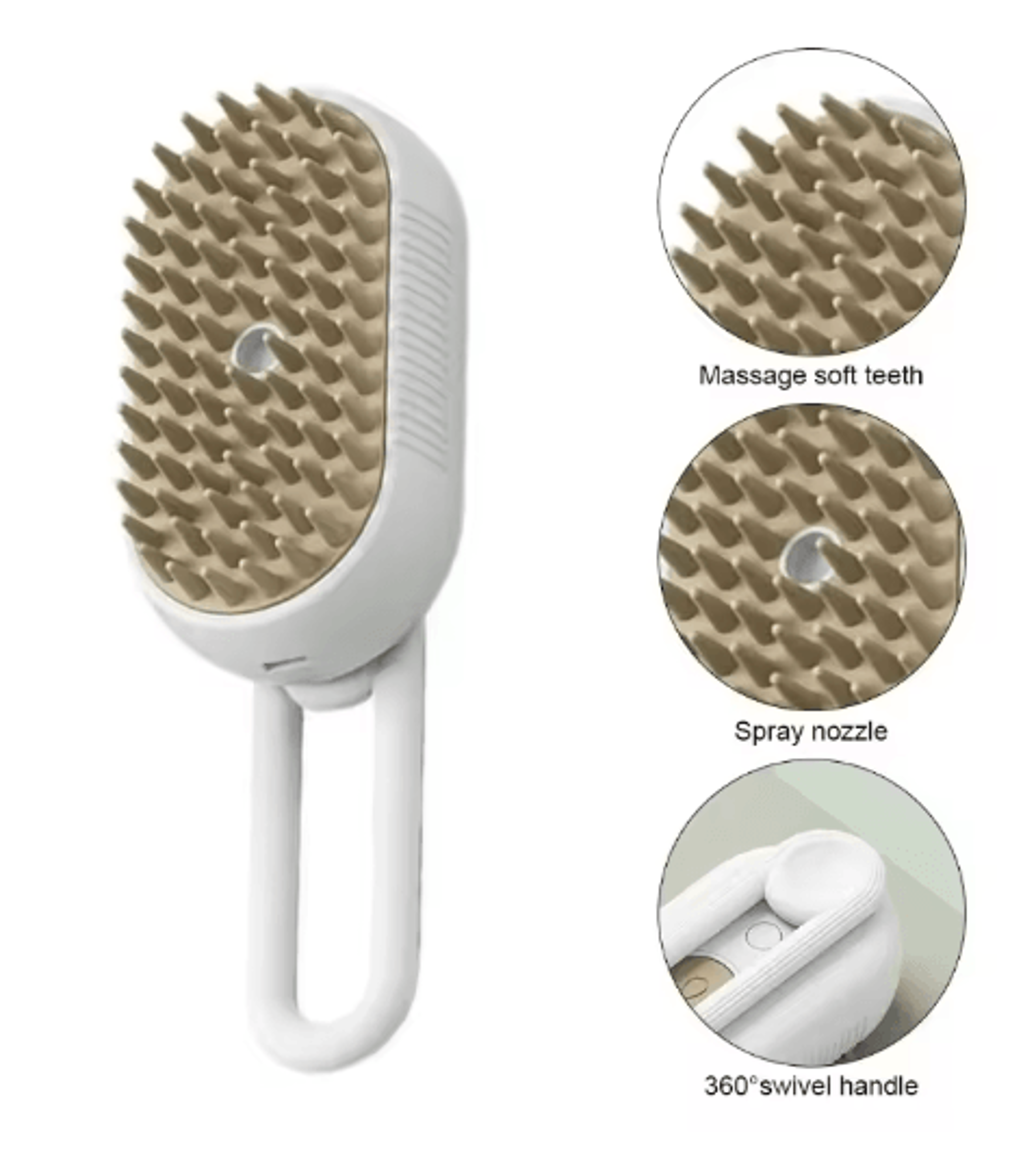 3in1 Electric Steam Pet Grooming Brush Pet Grooming Brush With Spray Massage  Deshedding Function 7