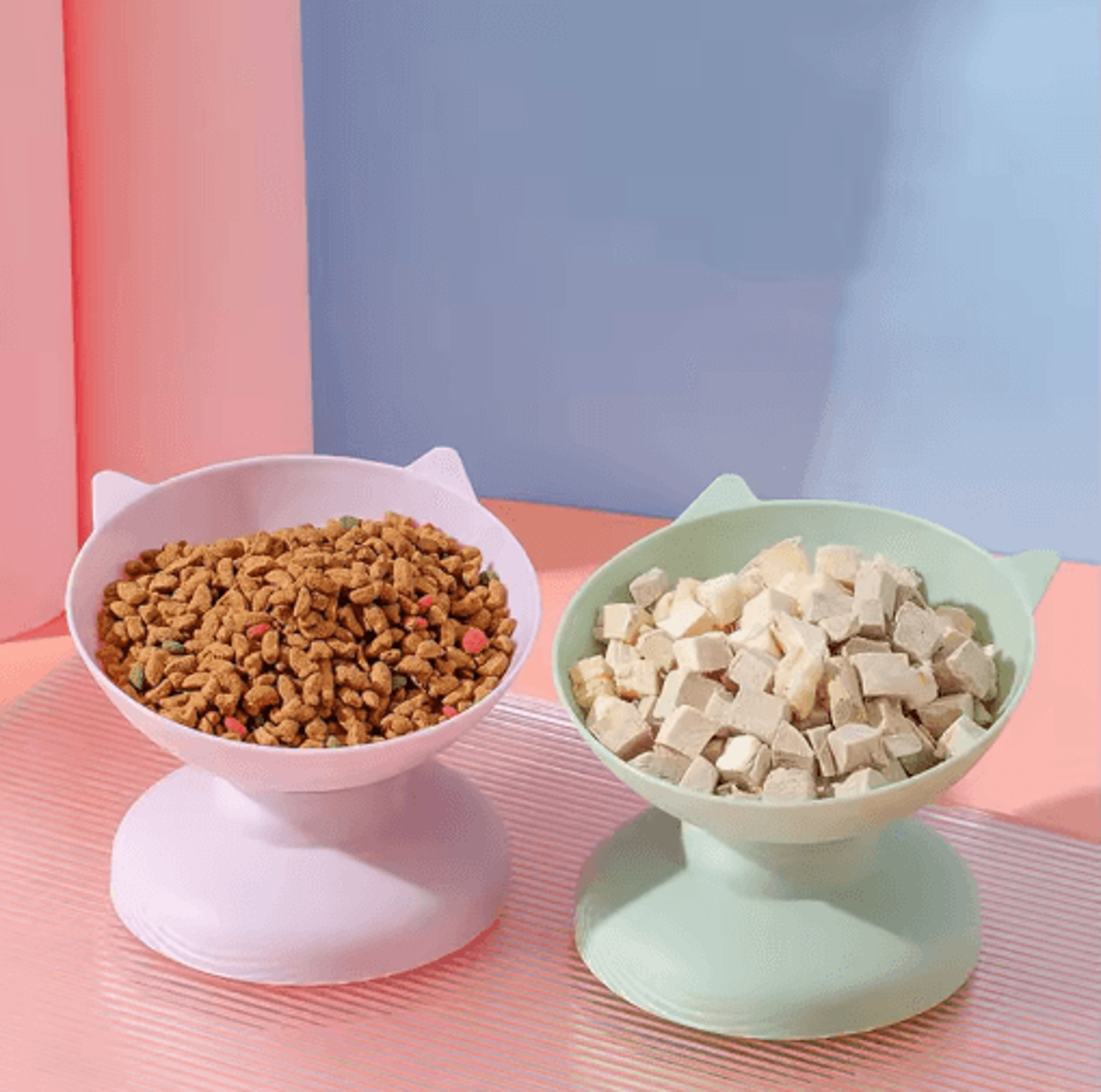 elevated 45 pet feeding bowl raised cat bowl with neck protection & anti-tip design